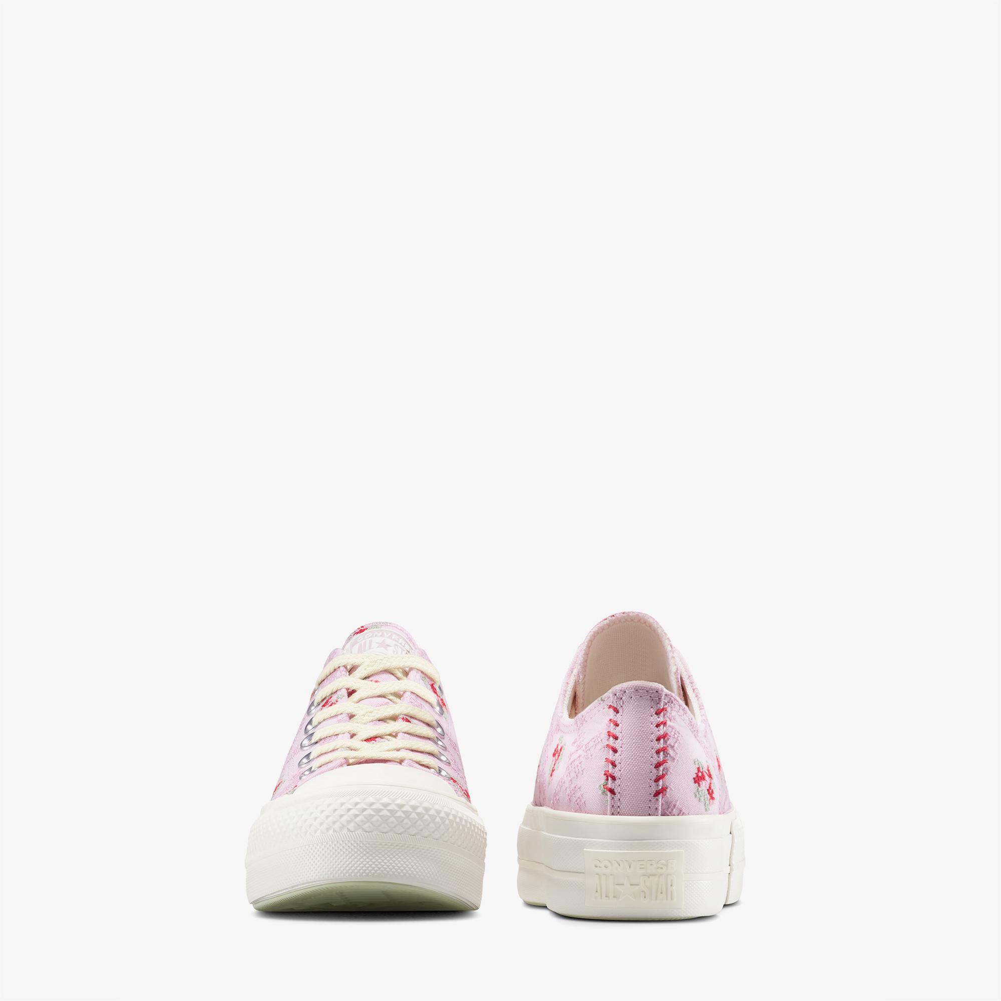 Converse Chuck Taylor All Star Lift Rose Cross Stitch Kadın Pembe Platform Sneaker