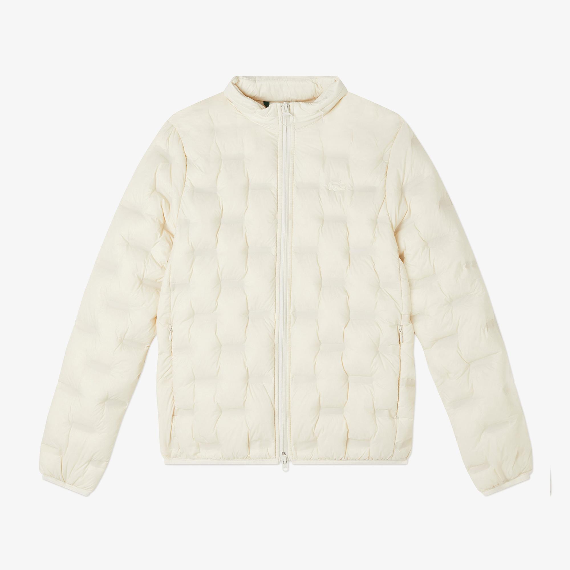 Lacoste Kadın Regular Fit Kapüşonlu Kapitone Beyaz Mont