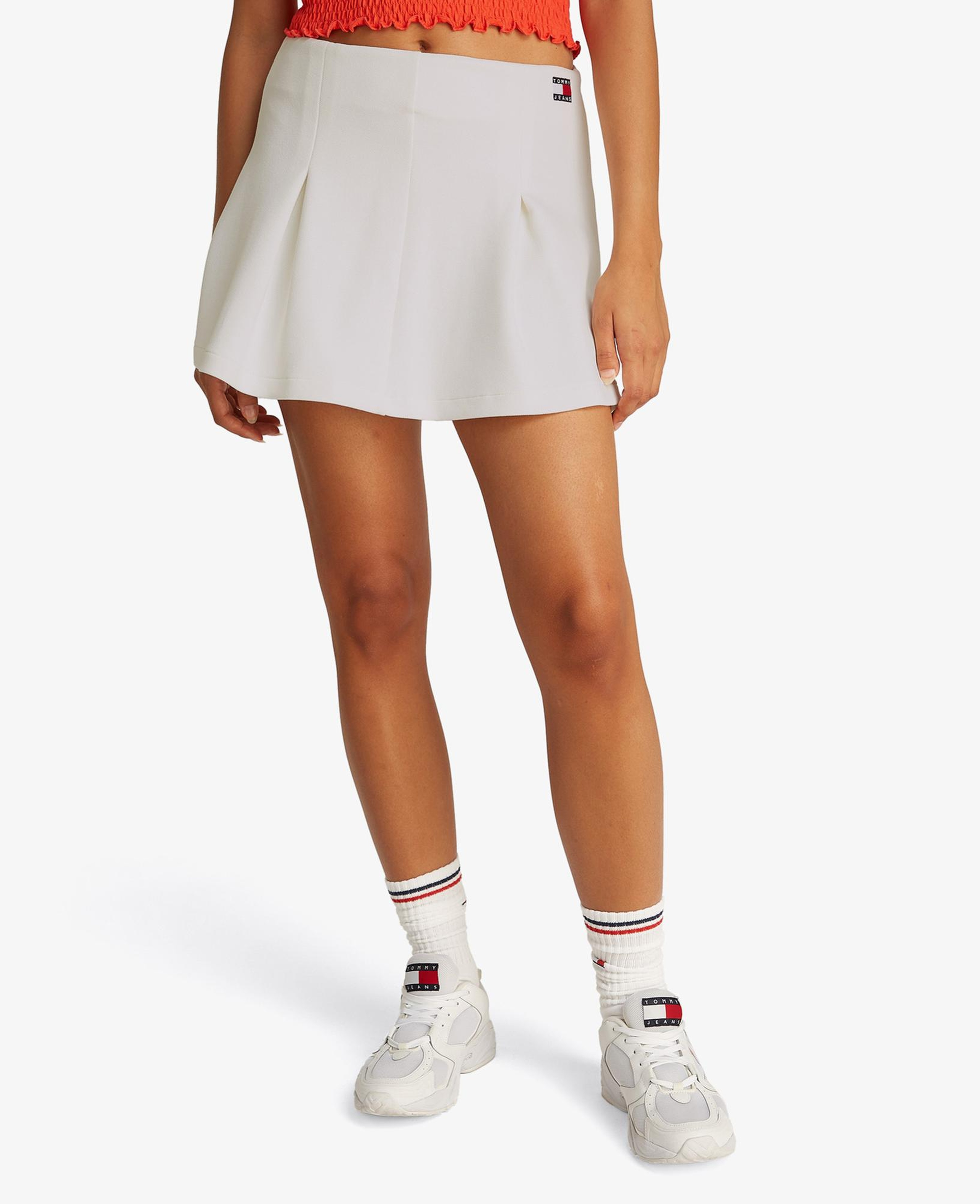Tommy Jeans Pique Badge F&F Ext Kadın Beyaz Etek