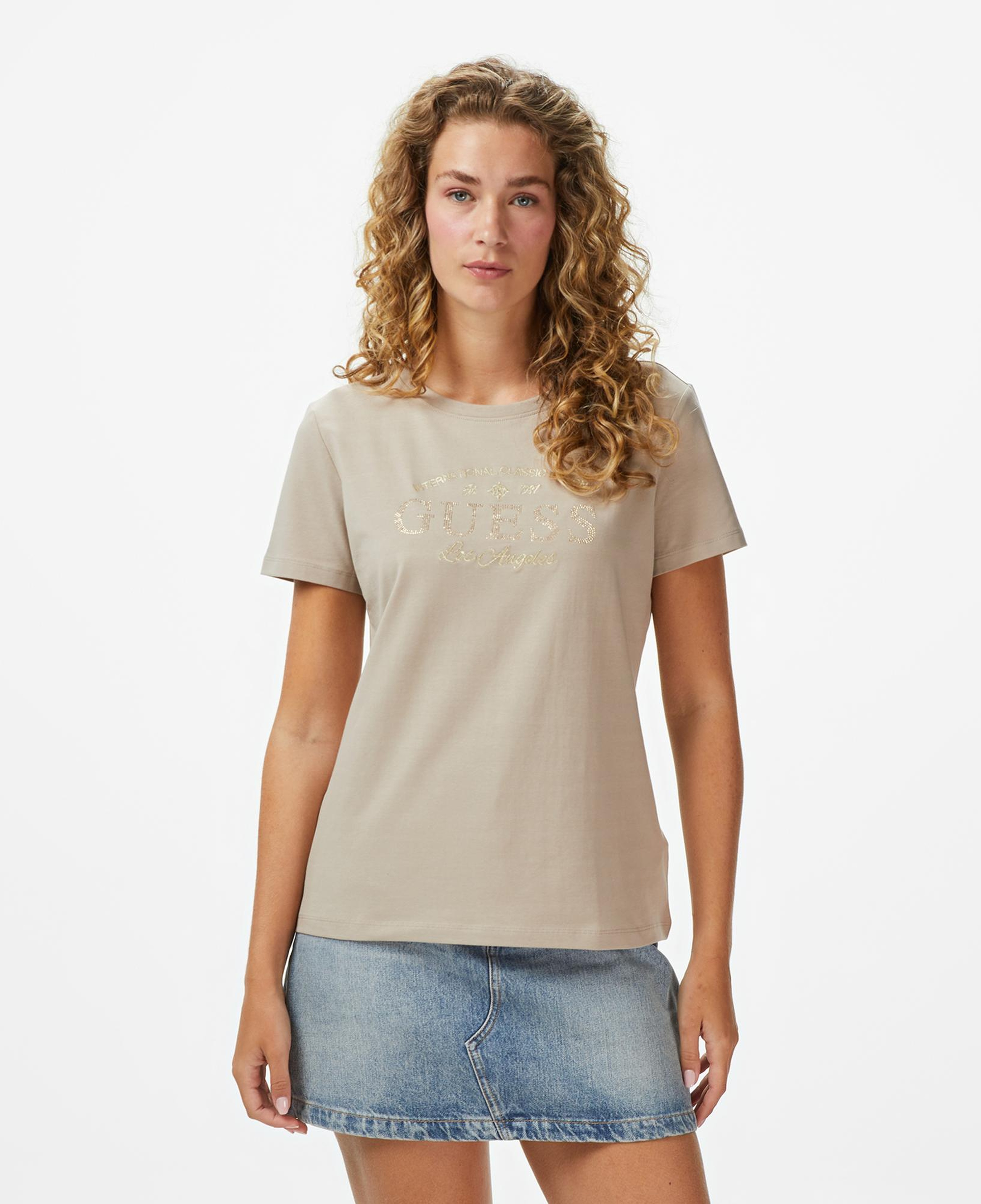 Guess Marina Slim Fit Kadın Bej T-Shirt