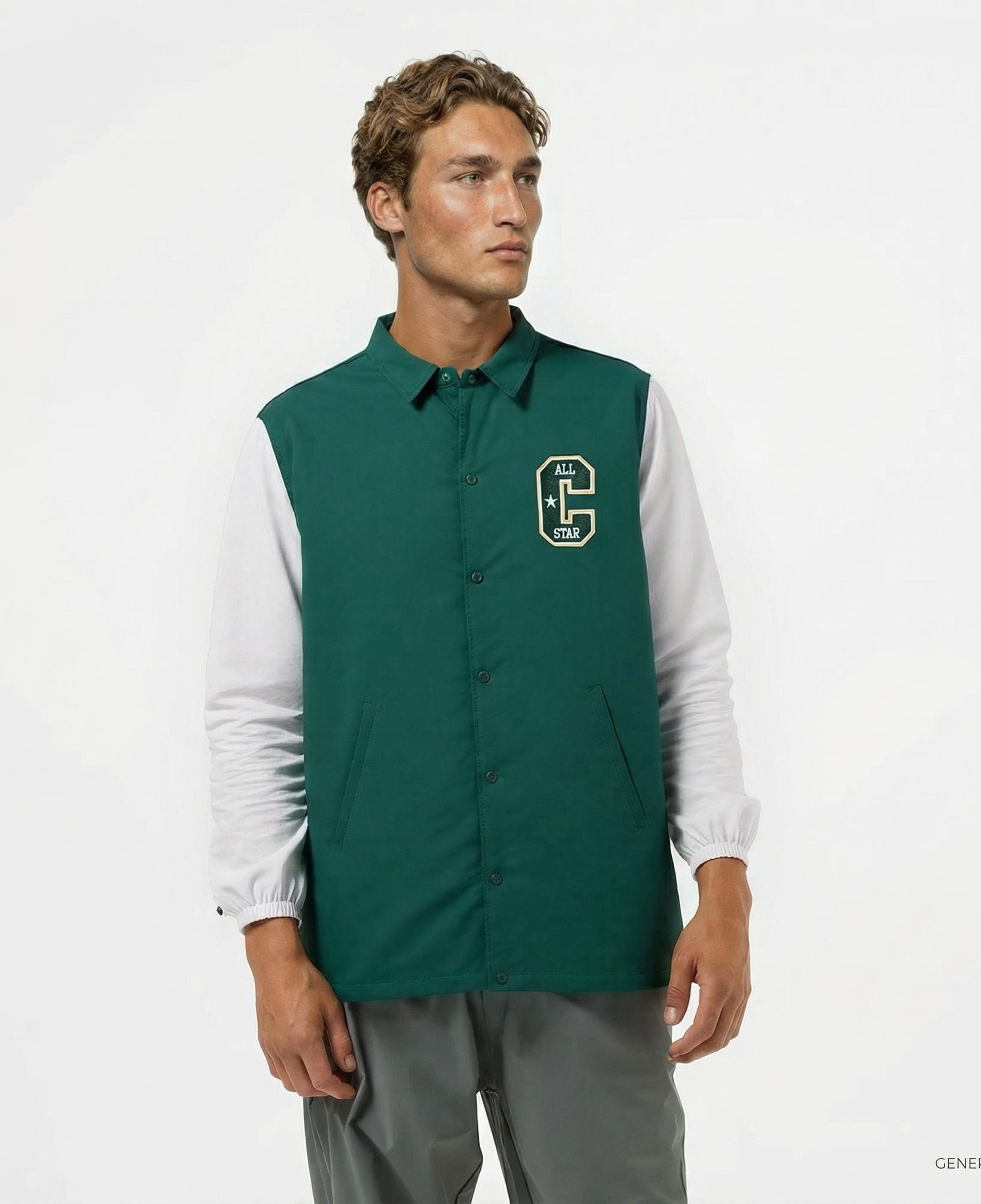 Converse Erkek Renk Bloklu Yeşil Yağmurluk