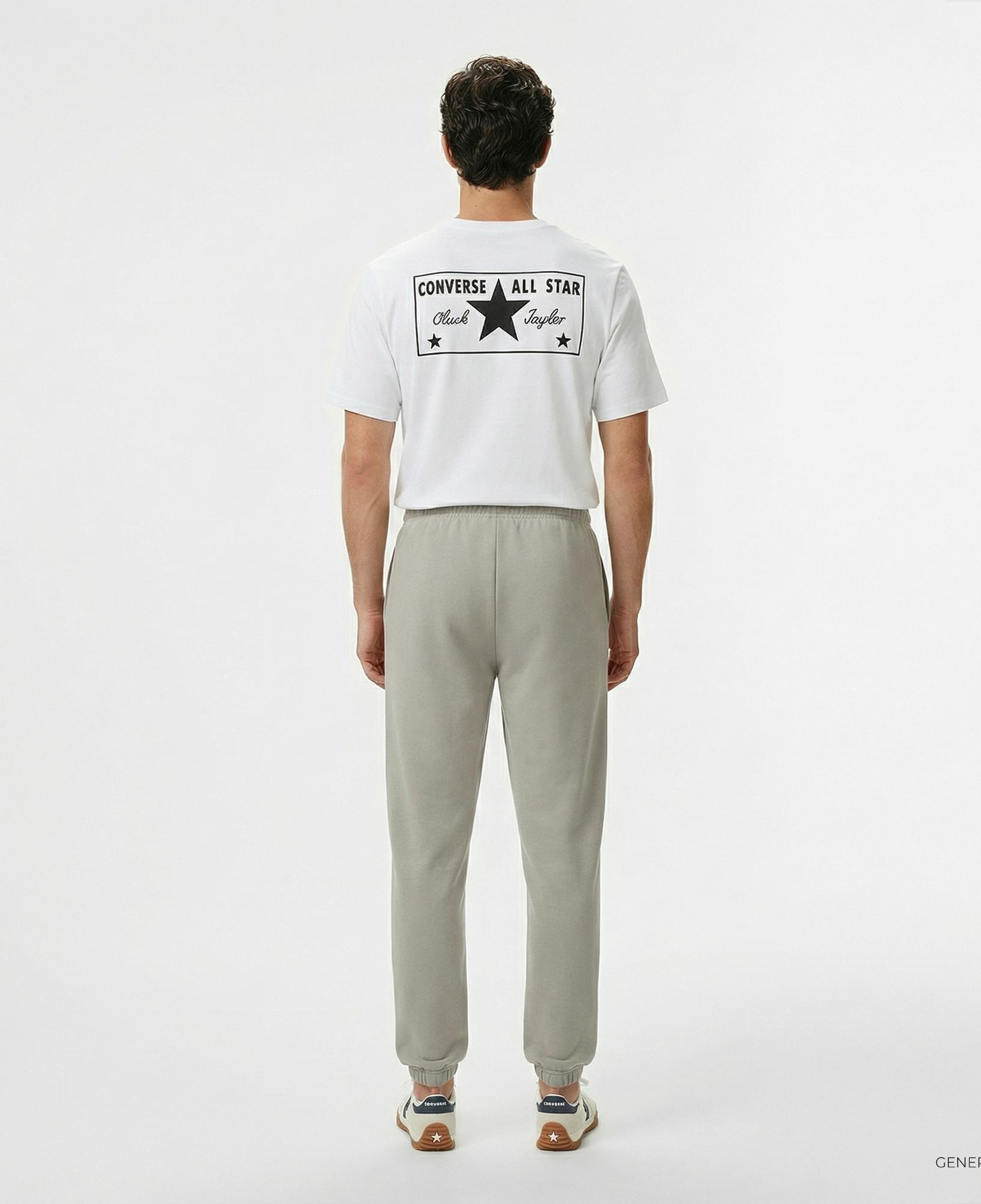 Converse Star Chevron Baskılı Erkek Oversize Fit Gri Eşofman Altı