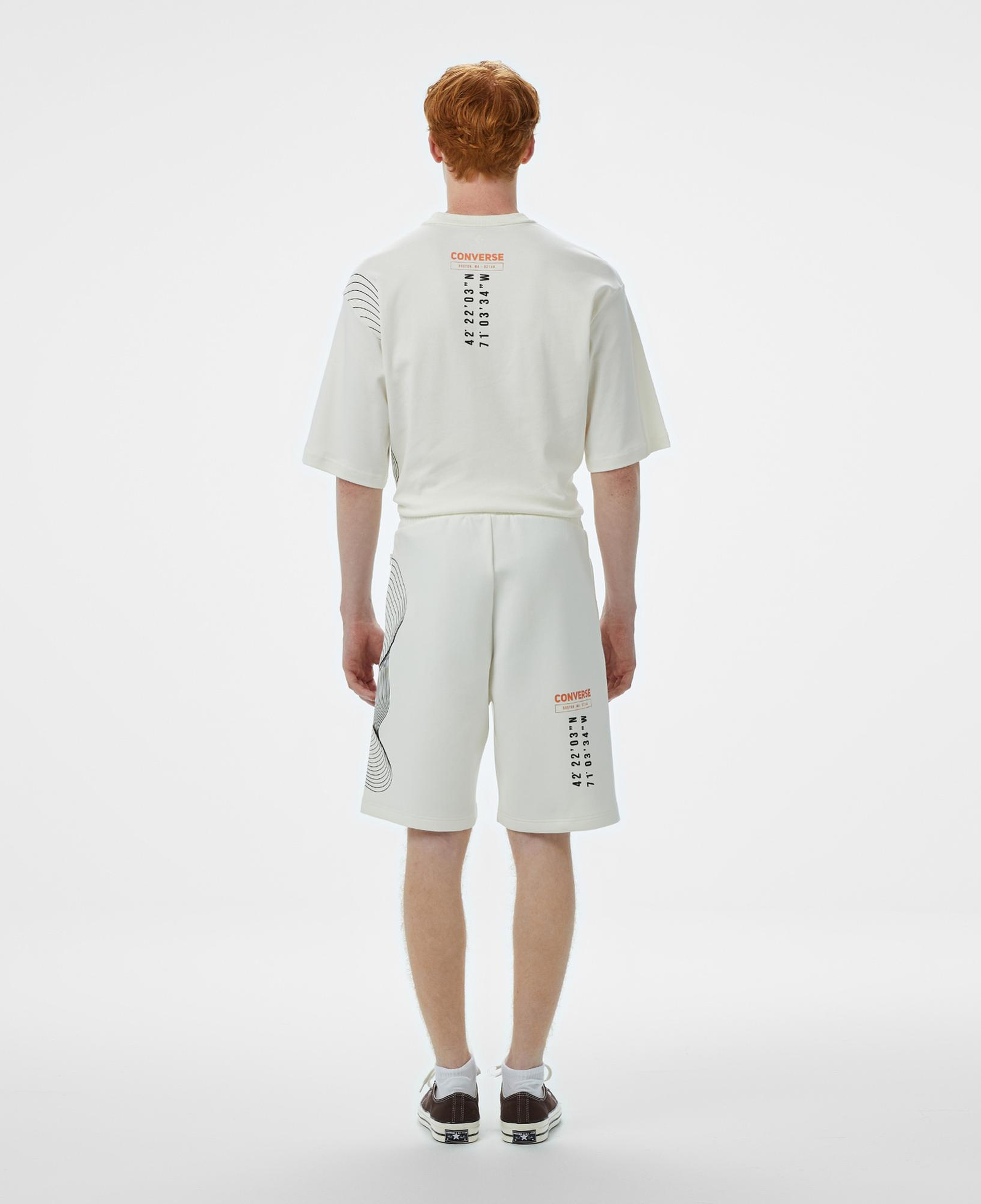 Converse Baskılı Erkek Oversize Fit Beyaz Şort