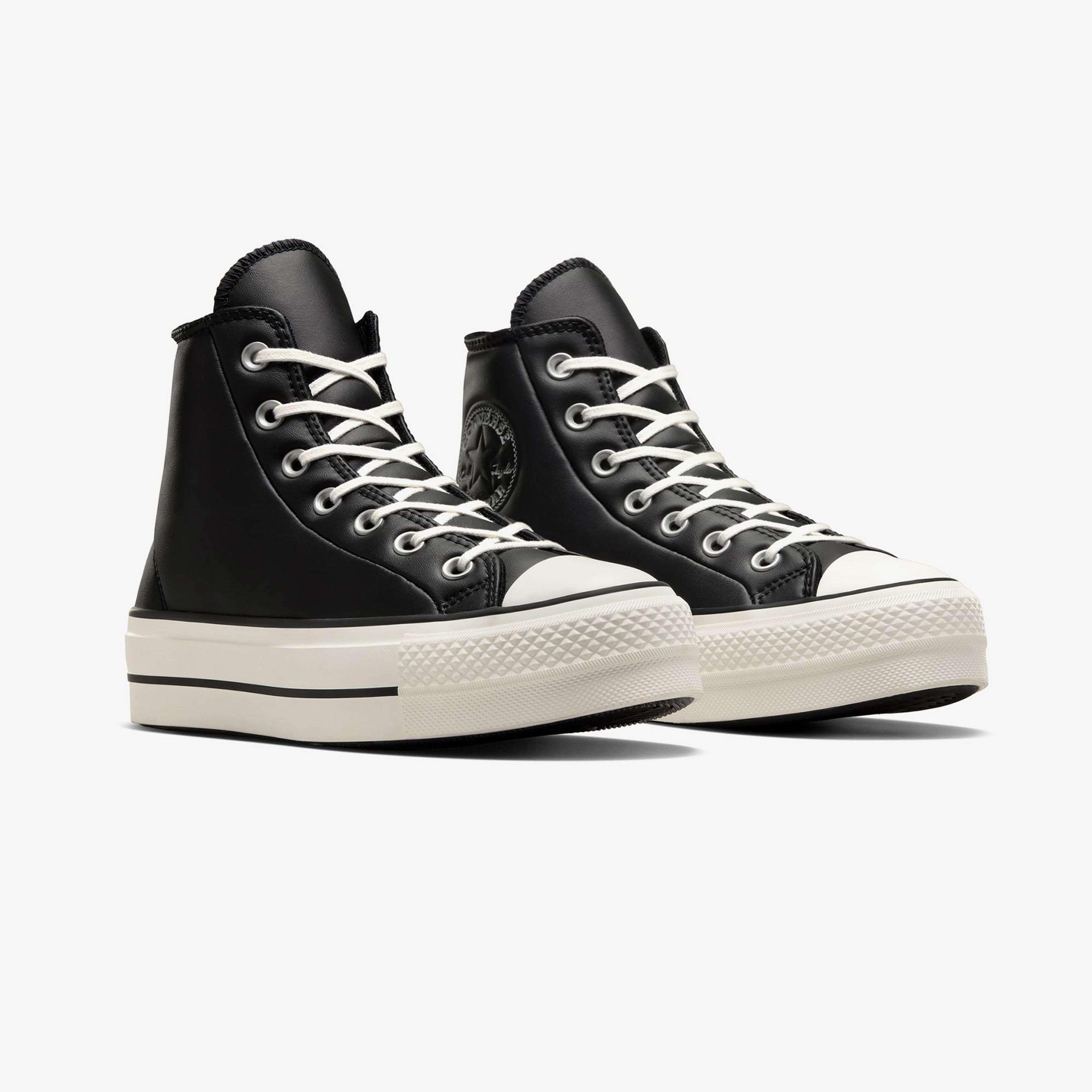 Converse Chuck Taylor All Star Lift Unisex Siyah Deri Platform Sneaker