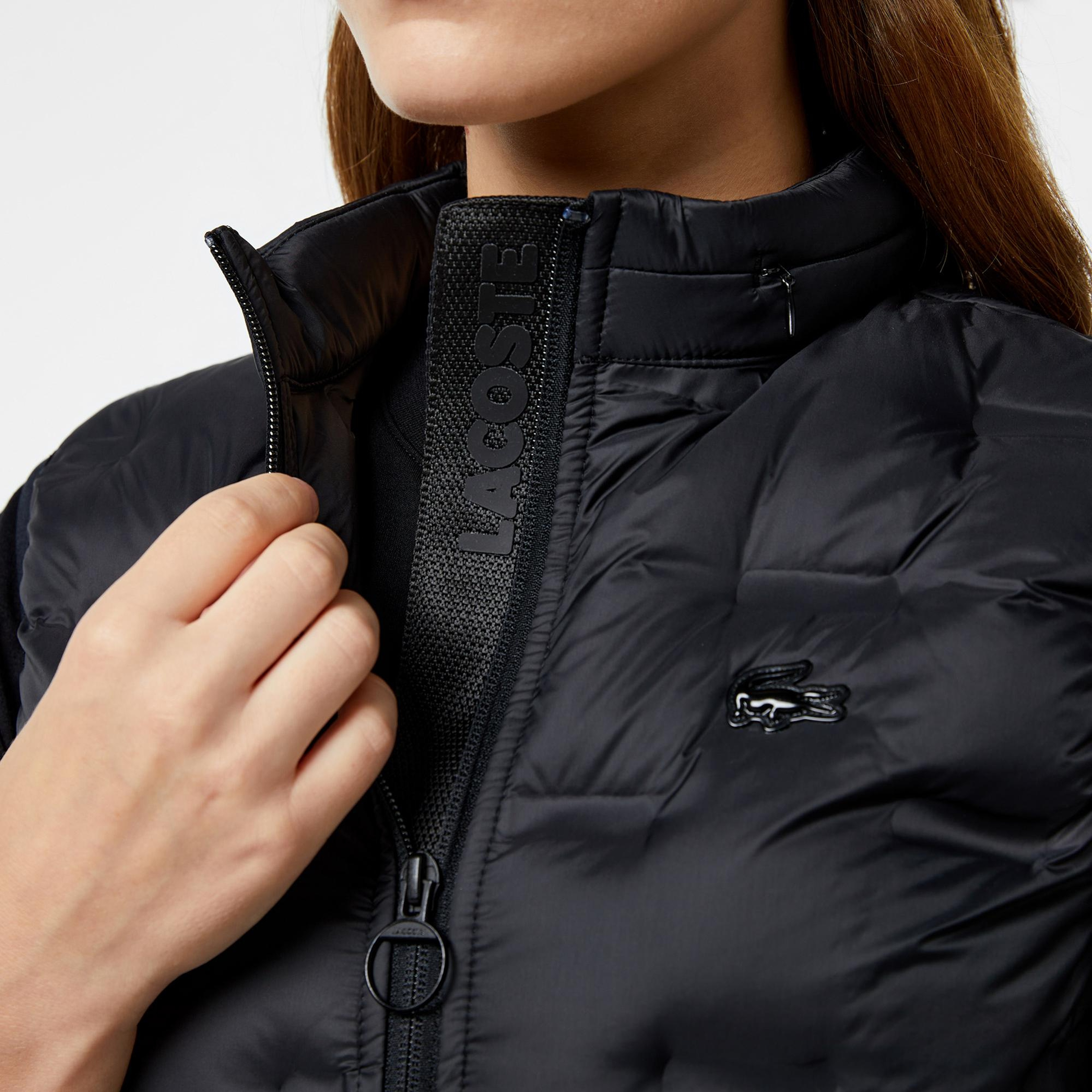 Lacoste Kadın Kapitone Regular Fit Kapüşonlu Kapitone Siyah Yelek