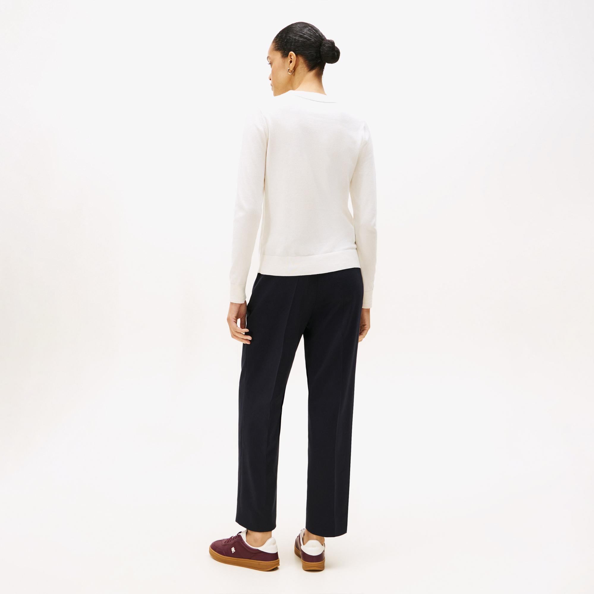 Tommy Hilfiger Stitch Kadın Beyaz Kazak