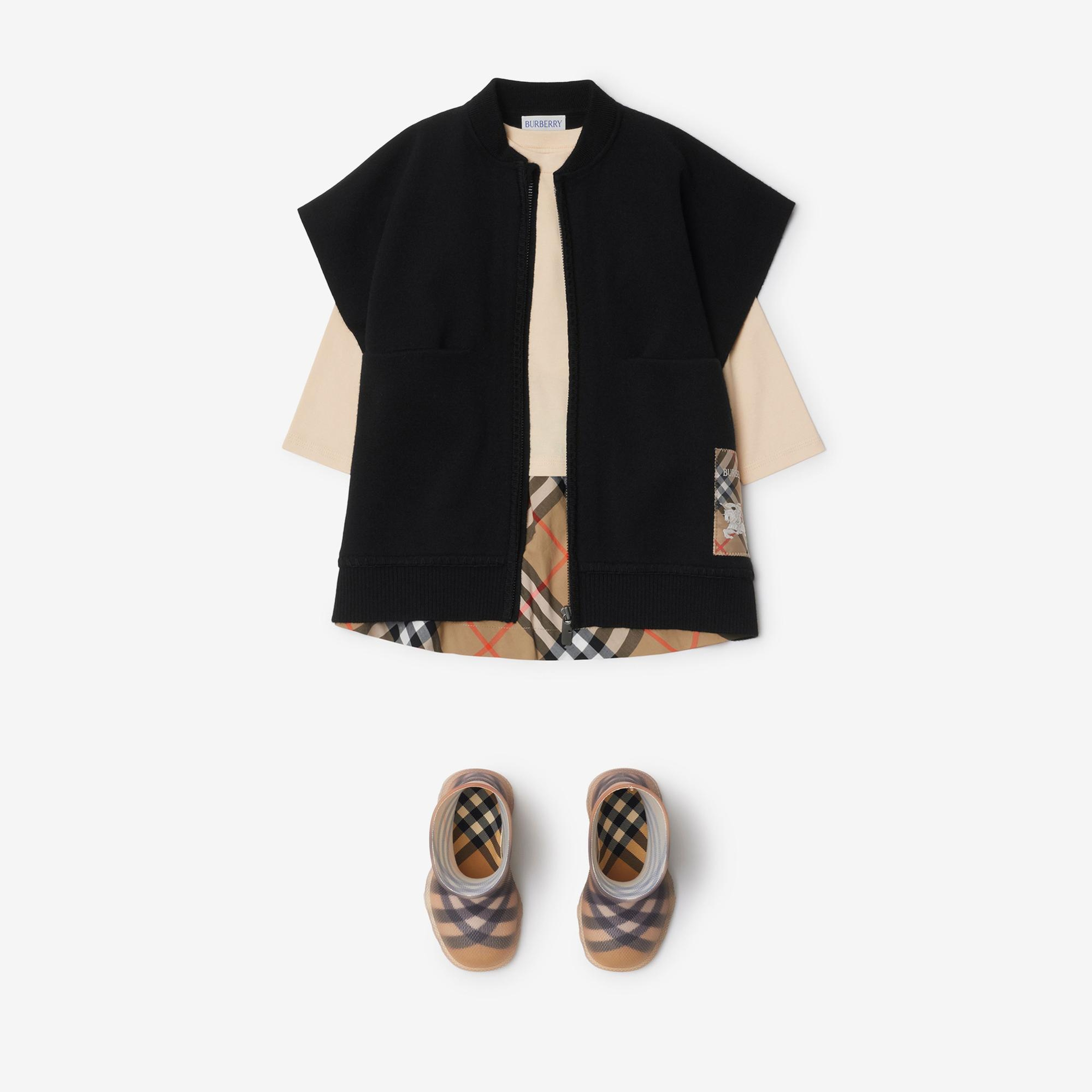 Burberry Blanket Label Wool Blend Çocuk Siyah Yelek