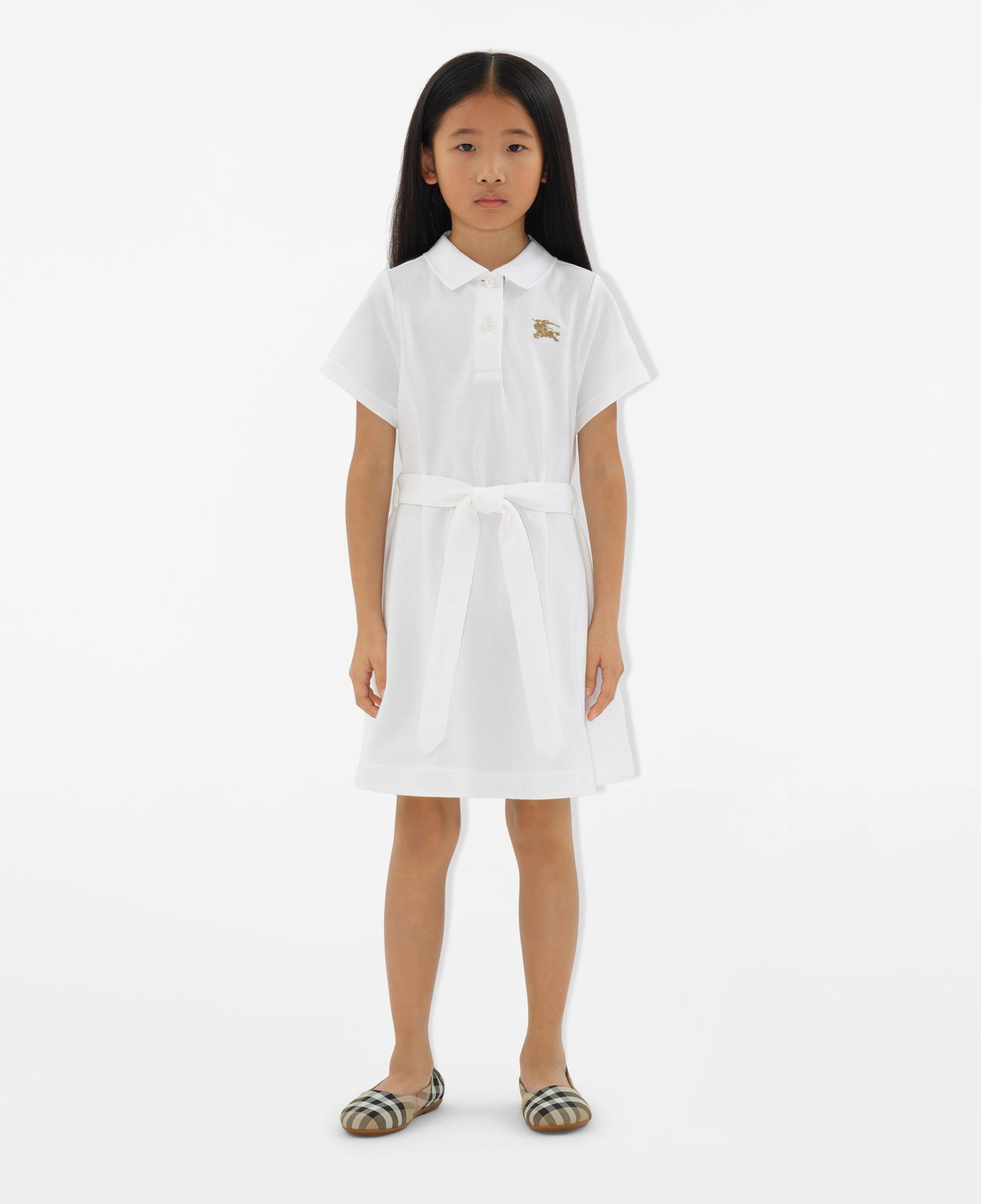 Burberry Astrid Cotton Çocuk Beyaz Elbise