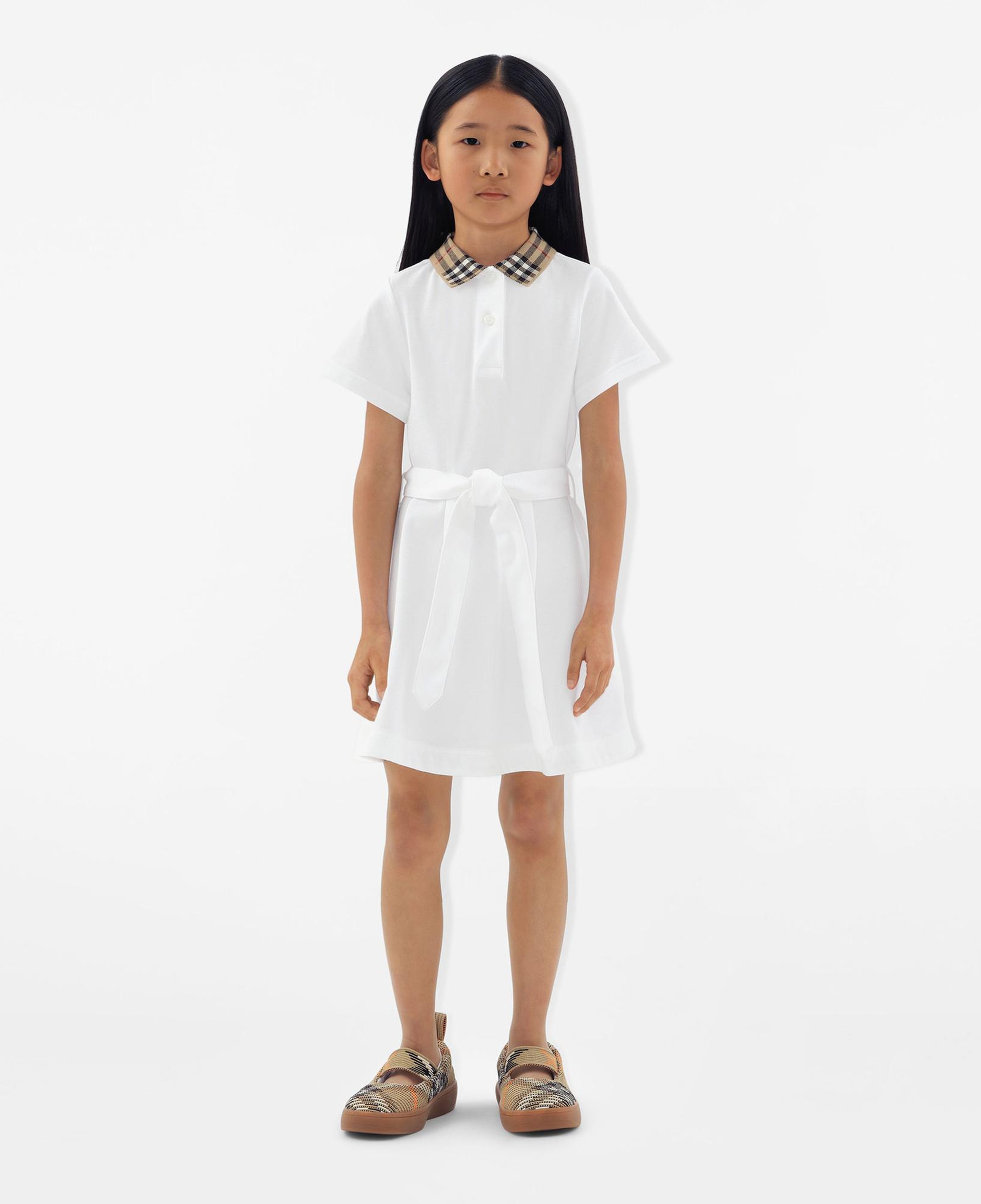 Burberry Astrid Collar Cotton Çocuk Beyaz Elbise