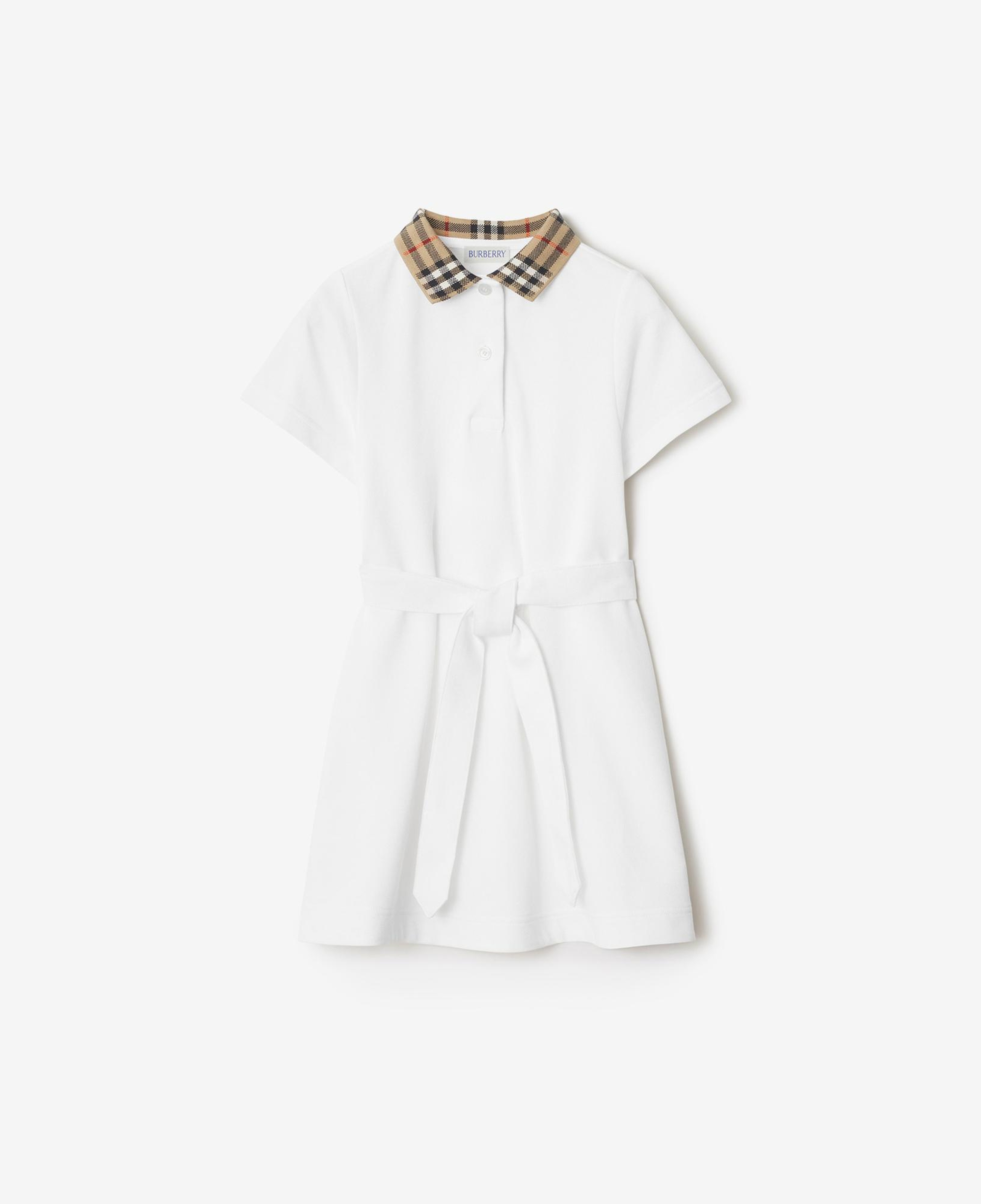 Burberry Astrid Collar Cotton Çocuk Beyaz Elbise