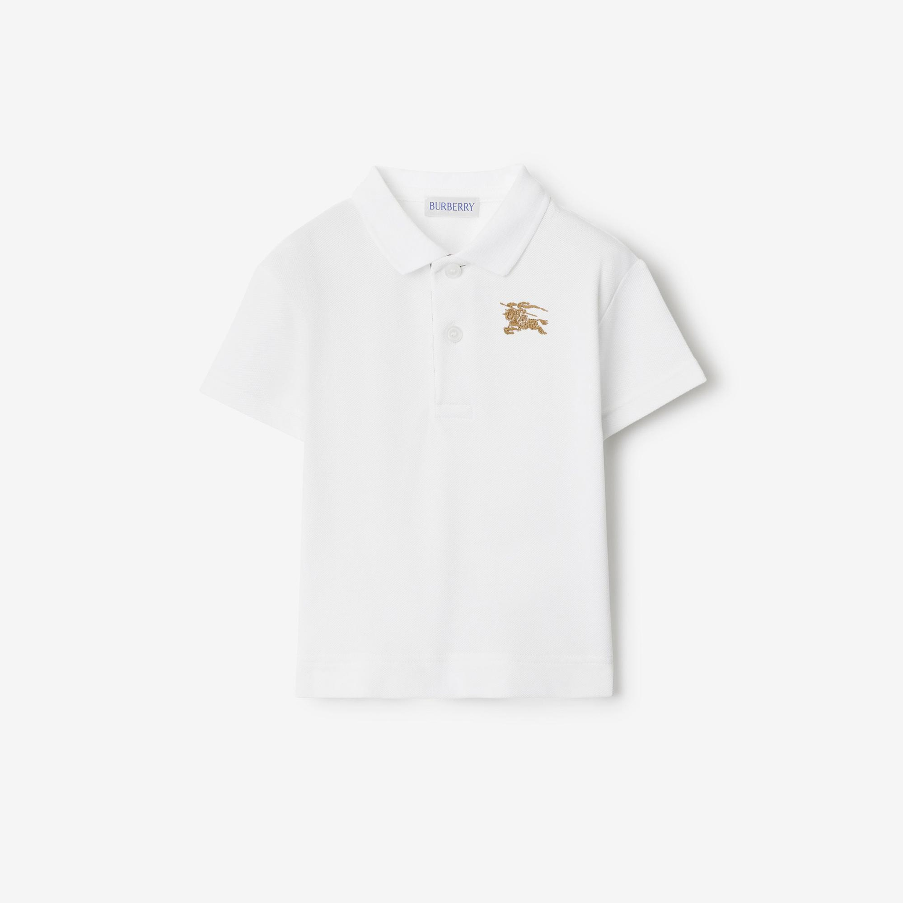 Burberry Johane Cotton Çocuk Beyaz Polo