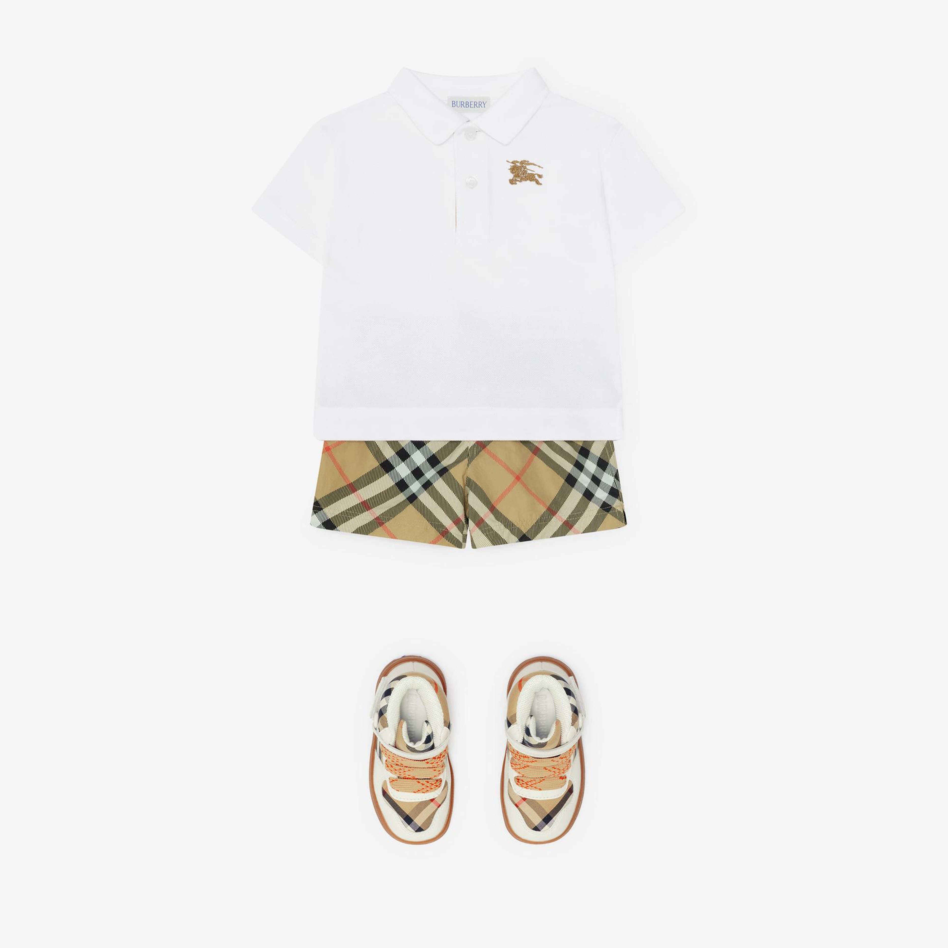 Burberry Johane Cotton Çocuk Beyaz Polo