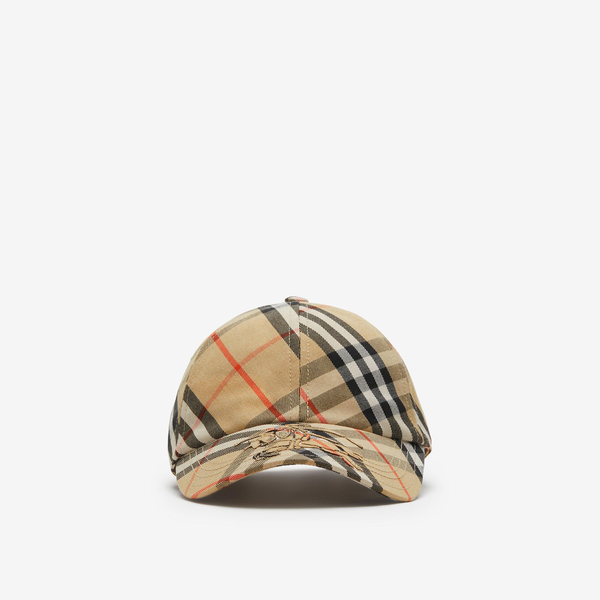 Burberry Check Pamuklu Blend Baseball Erkek Bej Şapka