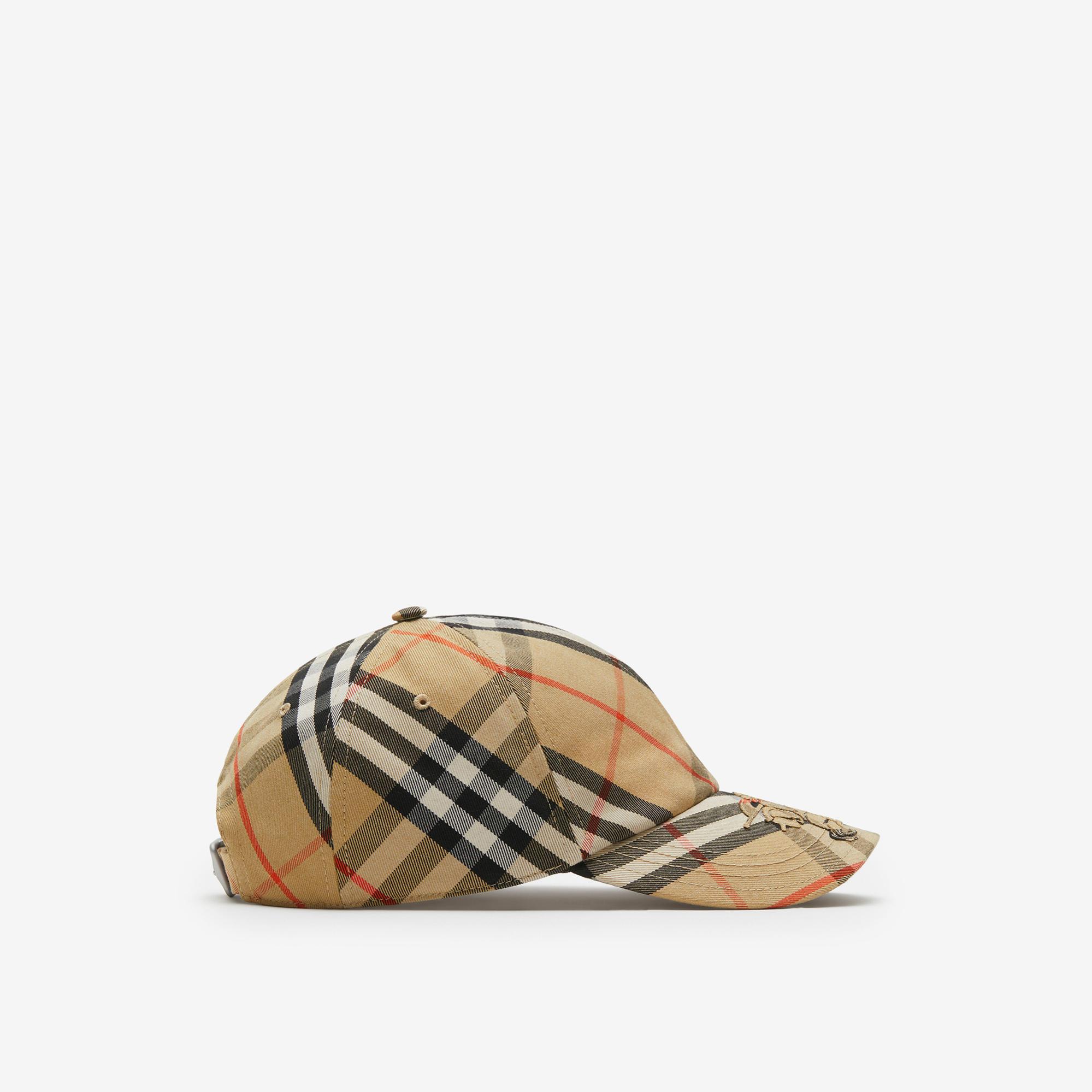 Burberry Check Pamuklu Blend Baseball Erkek Bej Şapka