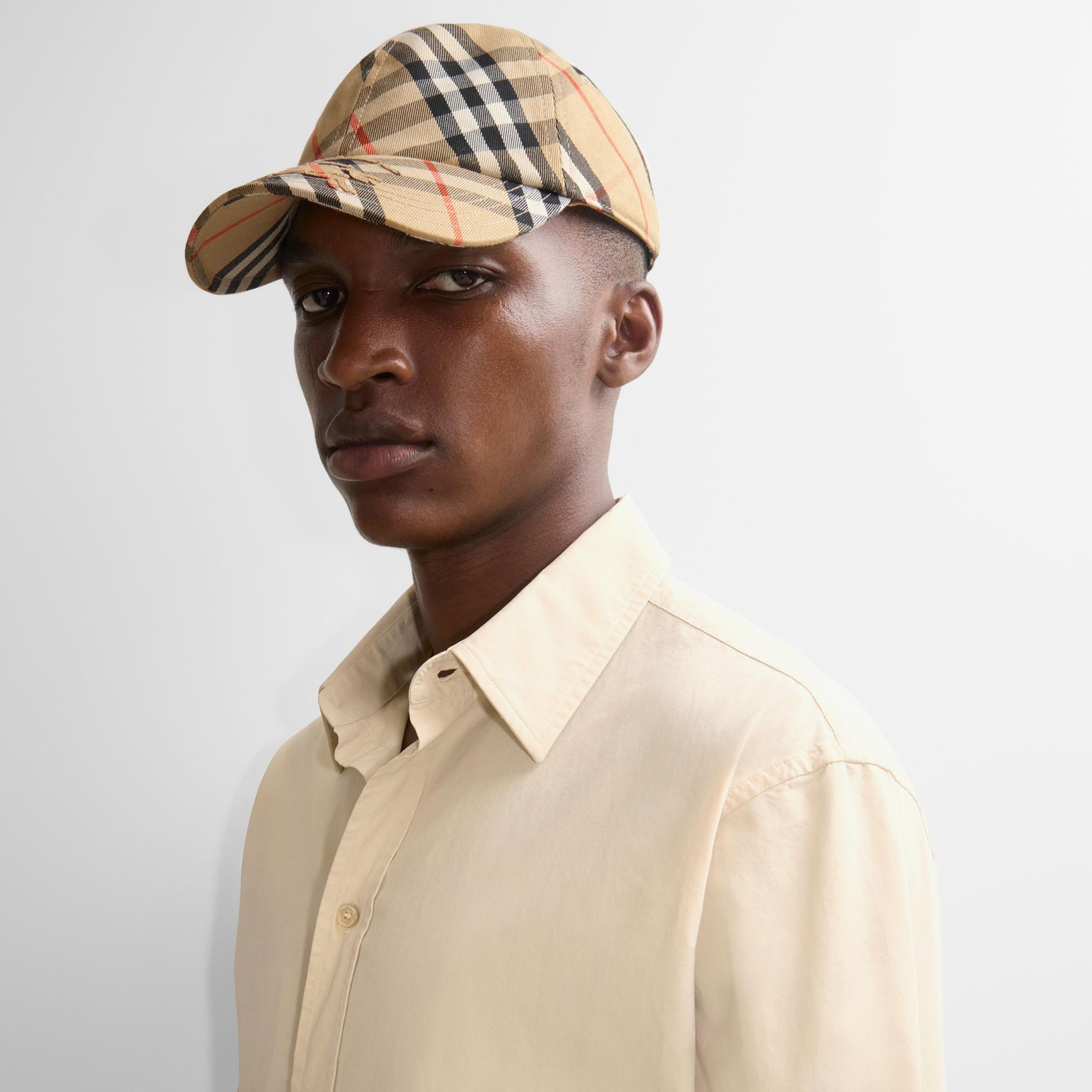 Burberry Check Pamuklu Blend Baseball Erkek Bej Şapka