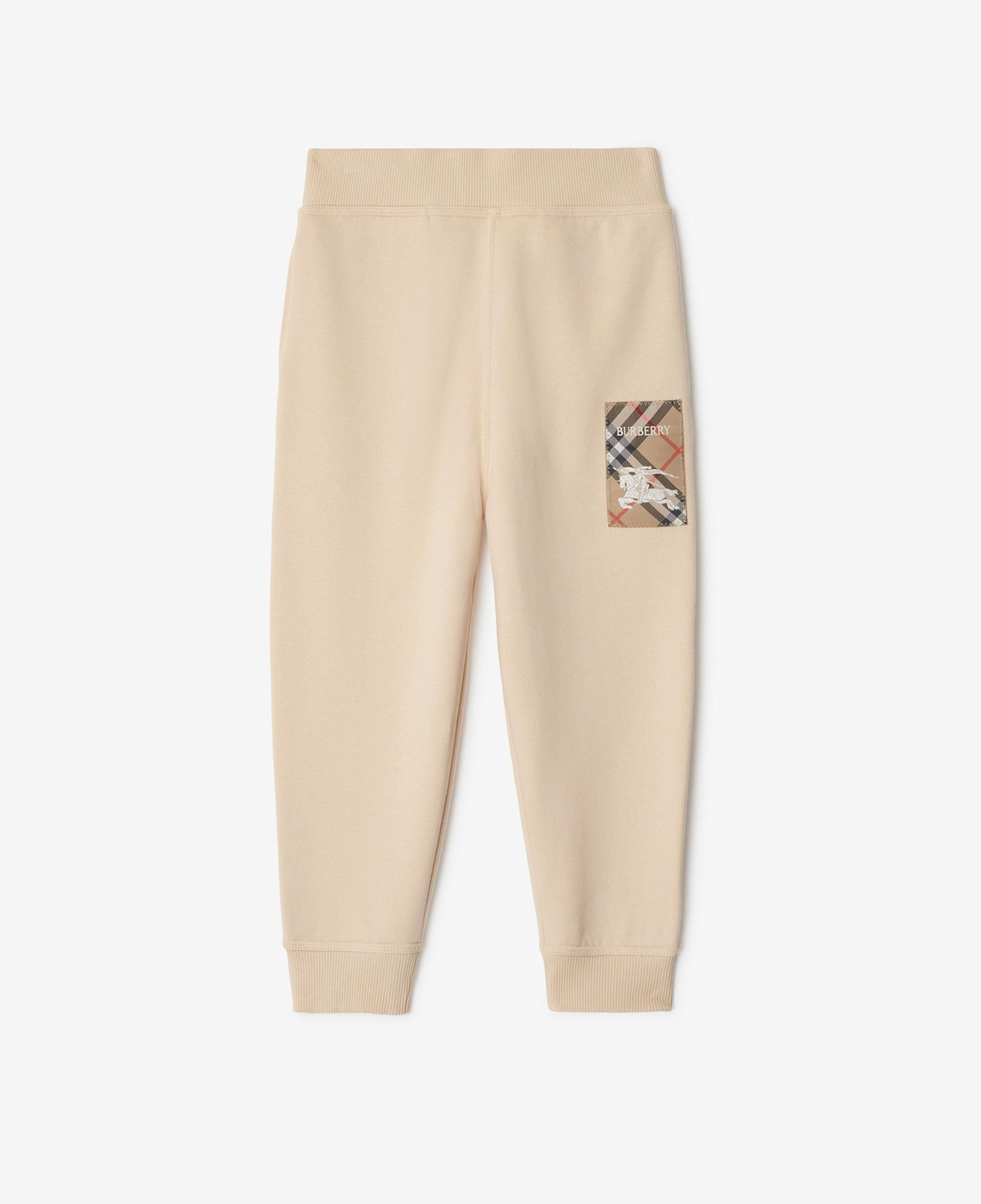 Burberry Jackson Label Cotton Jogging Çocuk Krem Eşofman Altı