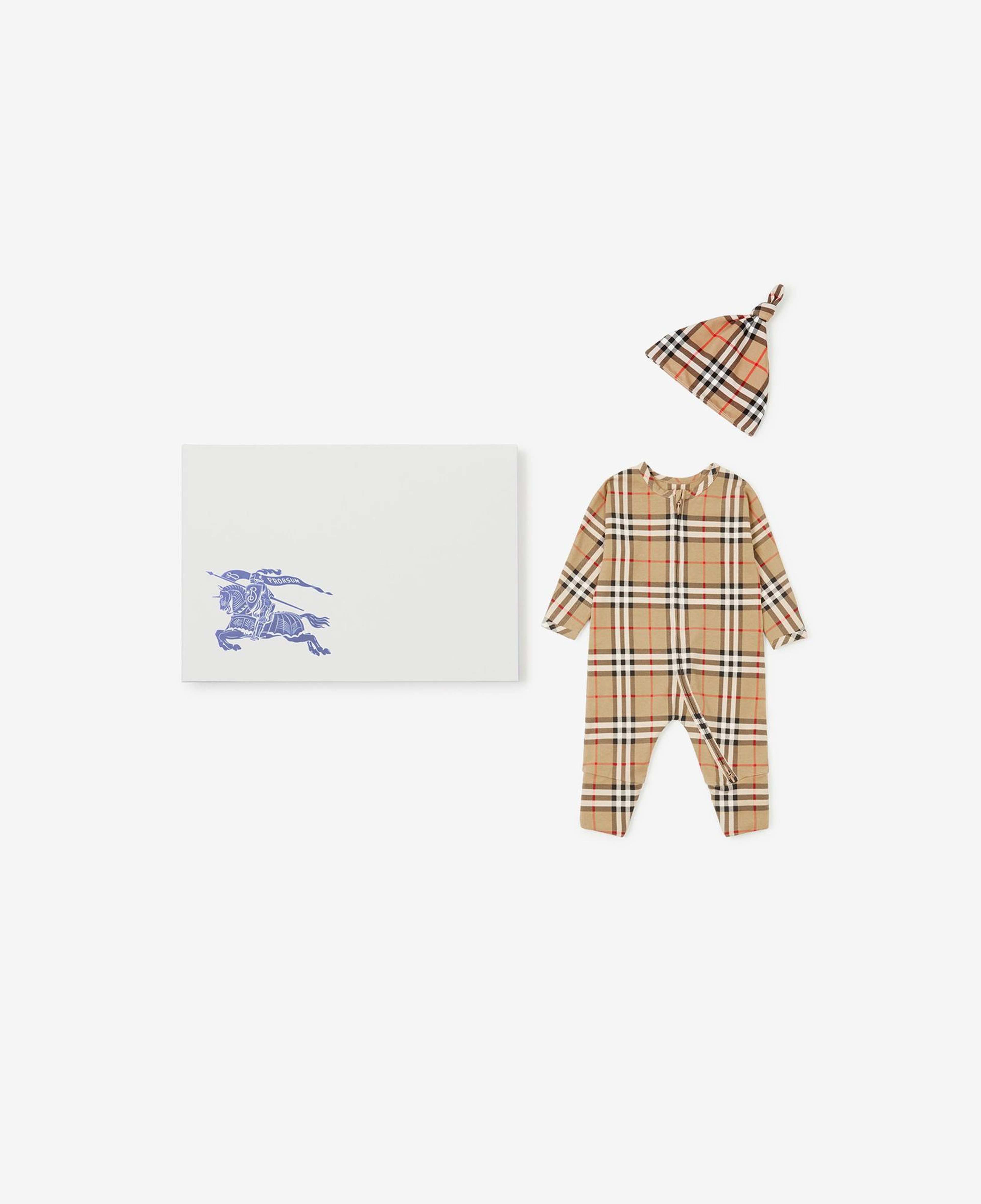 Burberry Claude Cotton Two-Piece Çocuk Bej Bebek Takımı