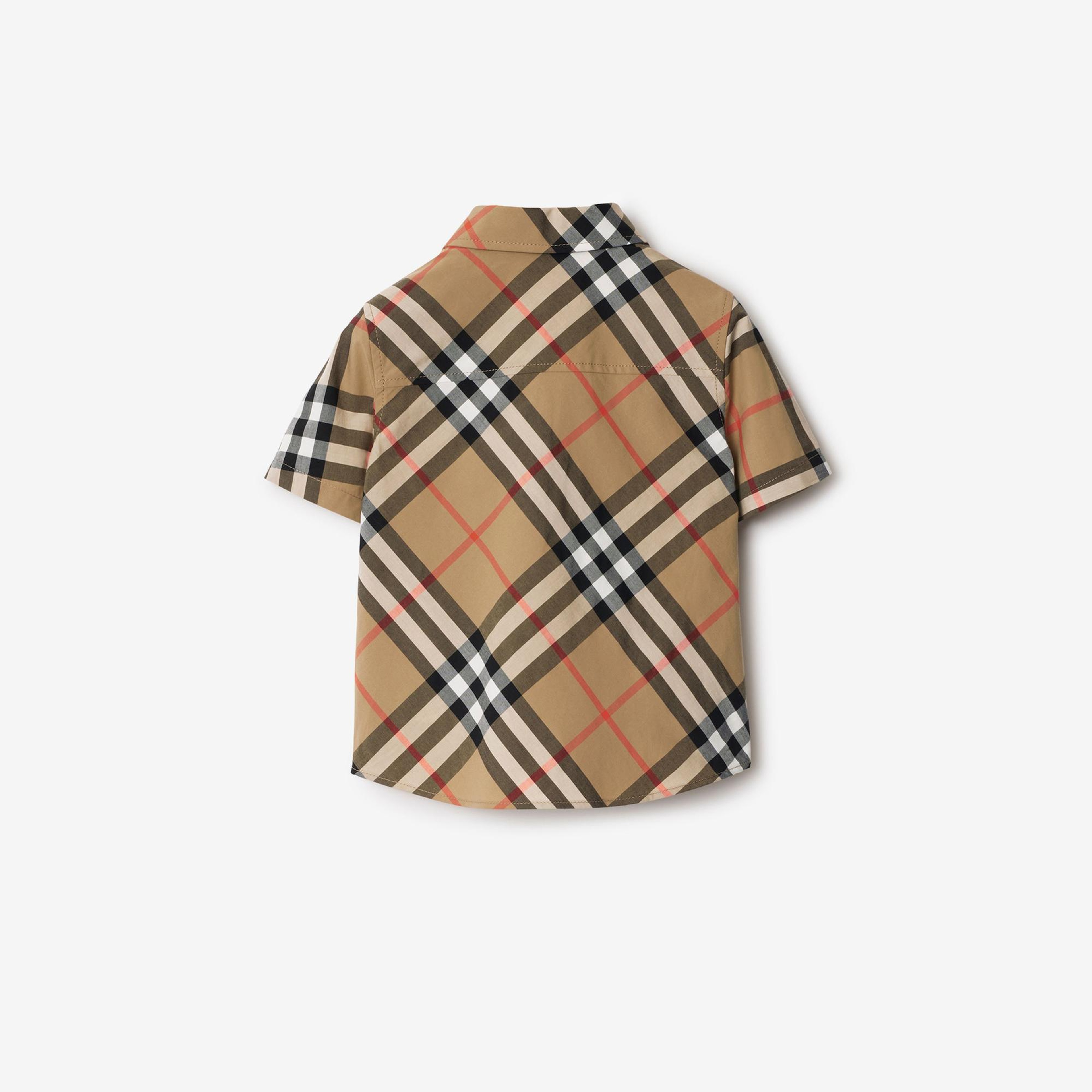 Burberry Check Pamuklu Çocuk Bej Gömlek