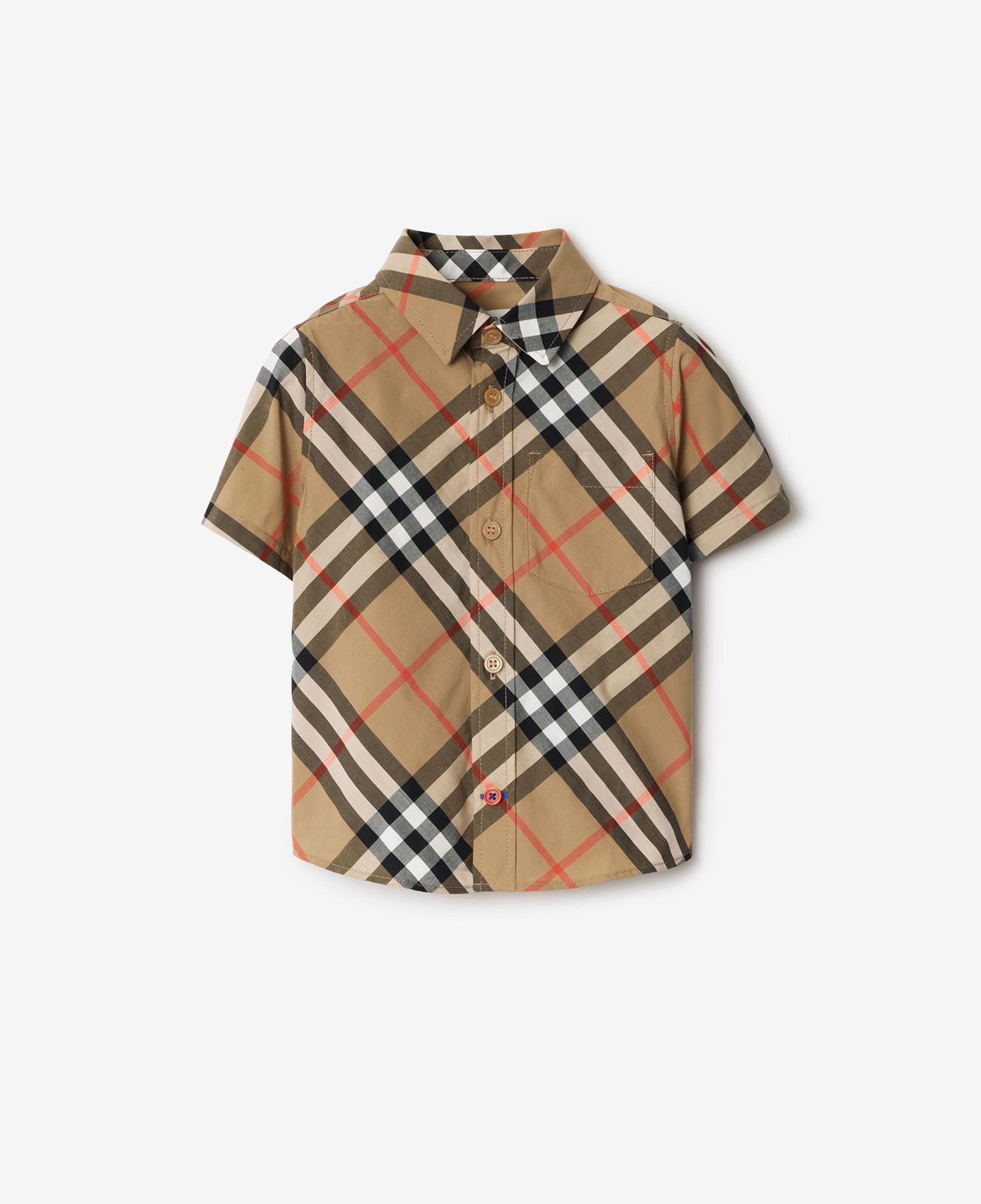 Burberry Check Pamuklu Çocuk Bej Gömlek