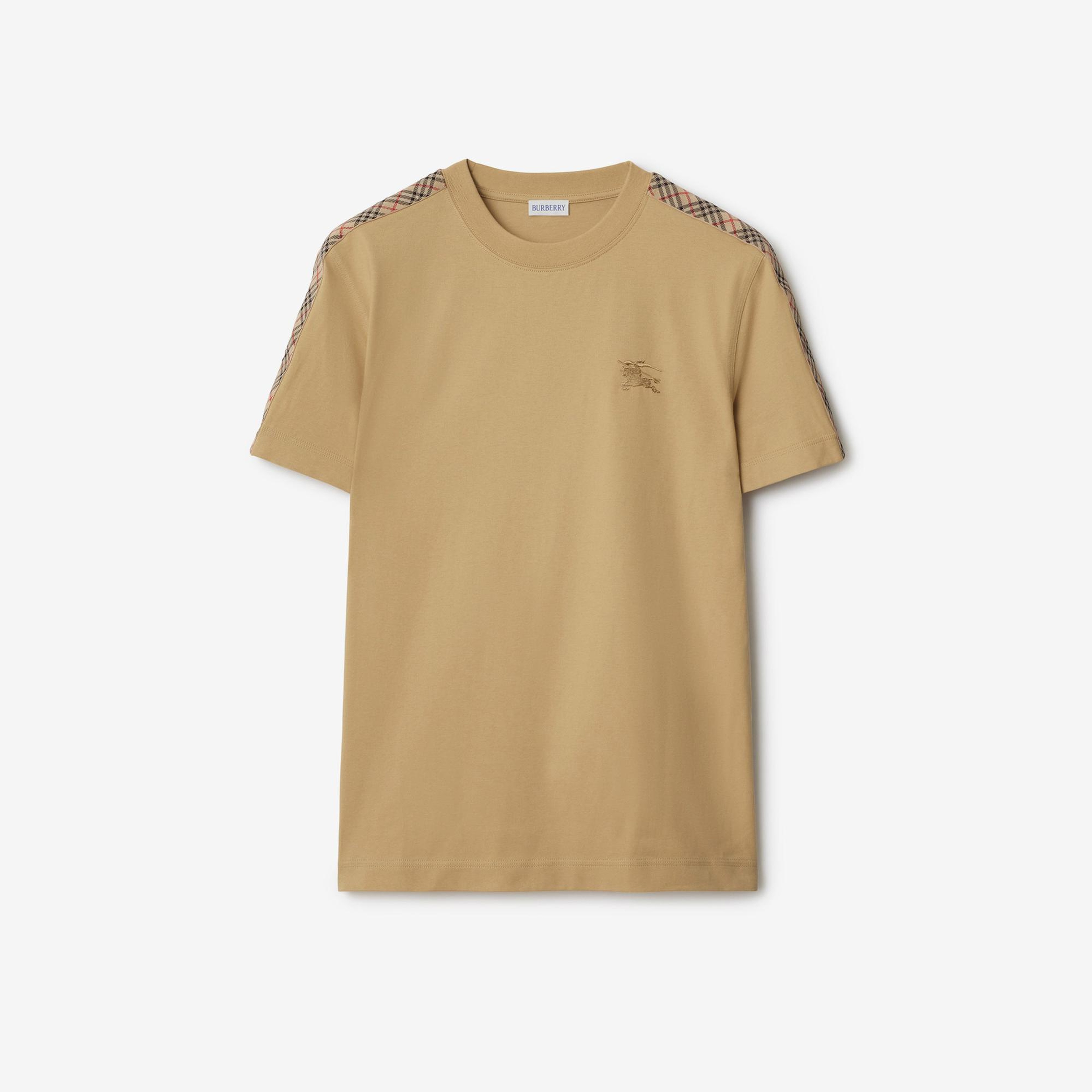 Burberry Tal Trim Cotton Erkek Bej T-Shirt