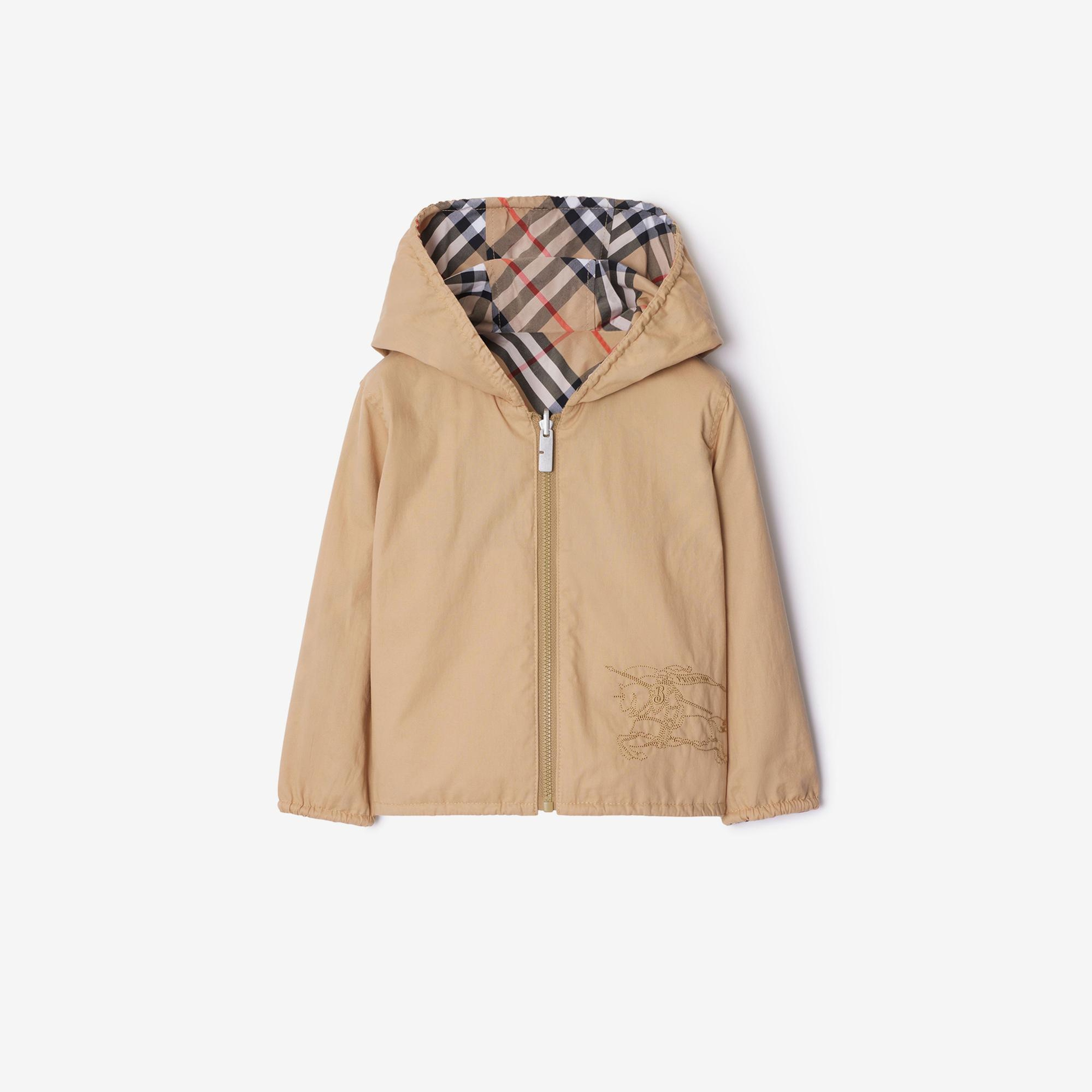 Burberry Reversible Check Pamuk Karışımlı Çocuk Bej Ceket