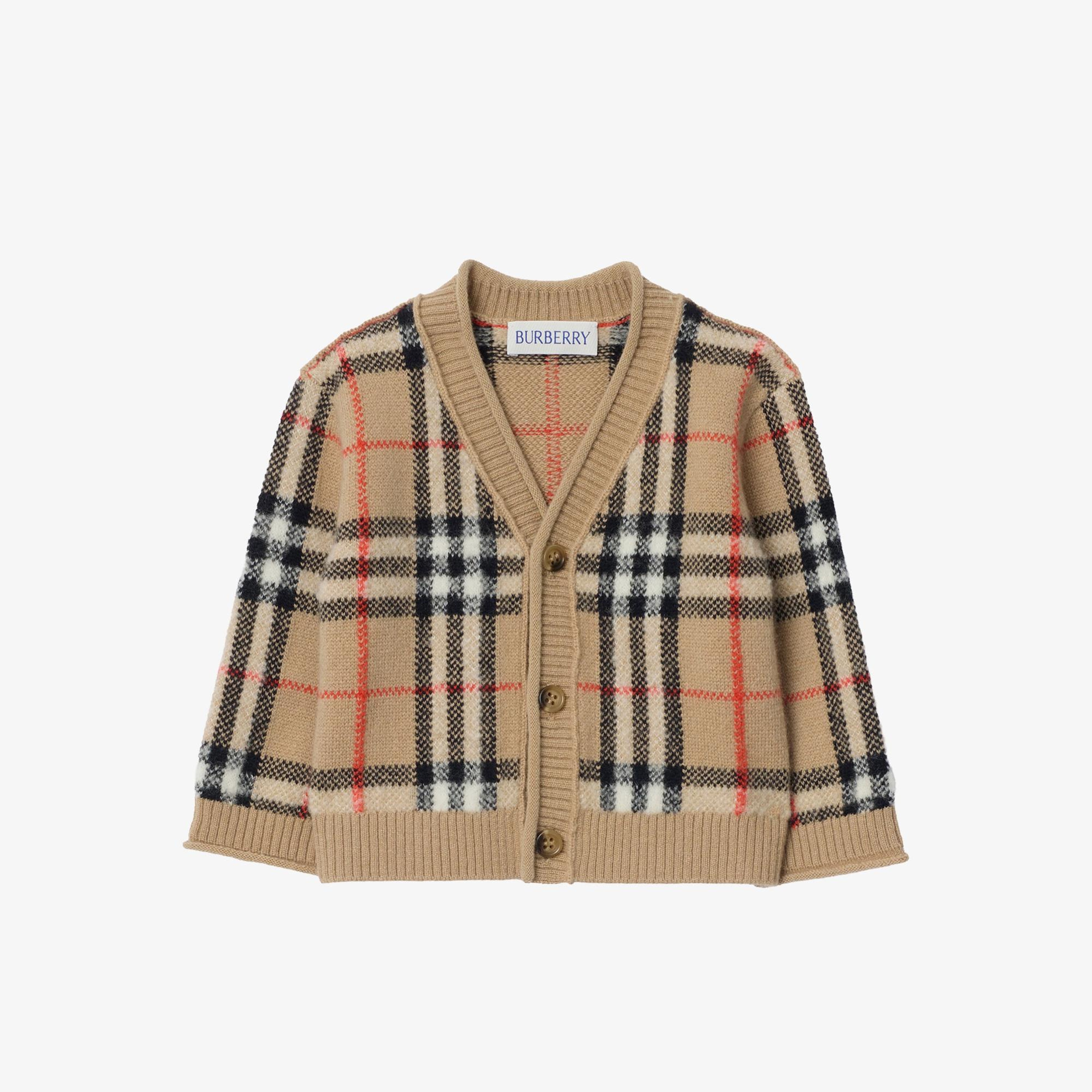 Burberry Jenton Check Cardı Çocuk Bej Hırka