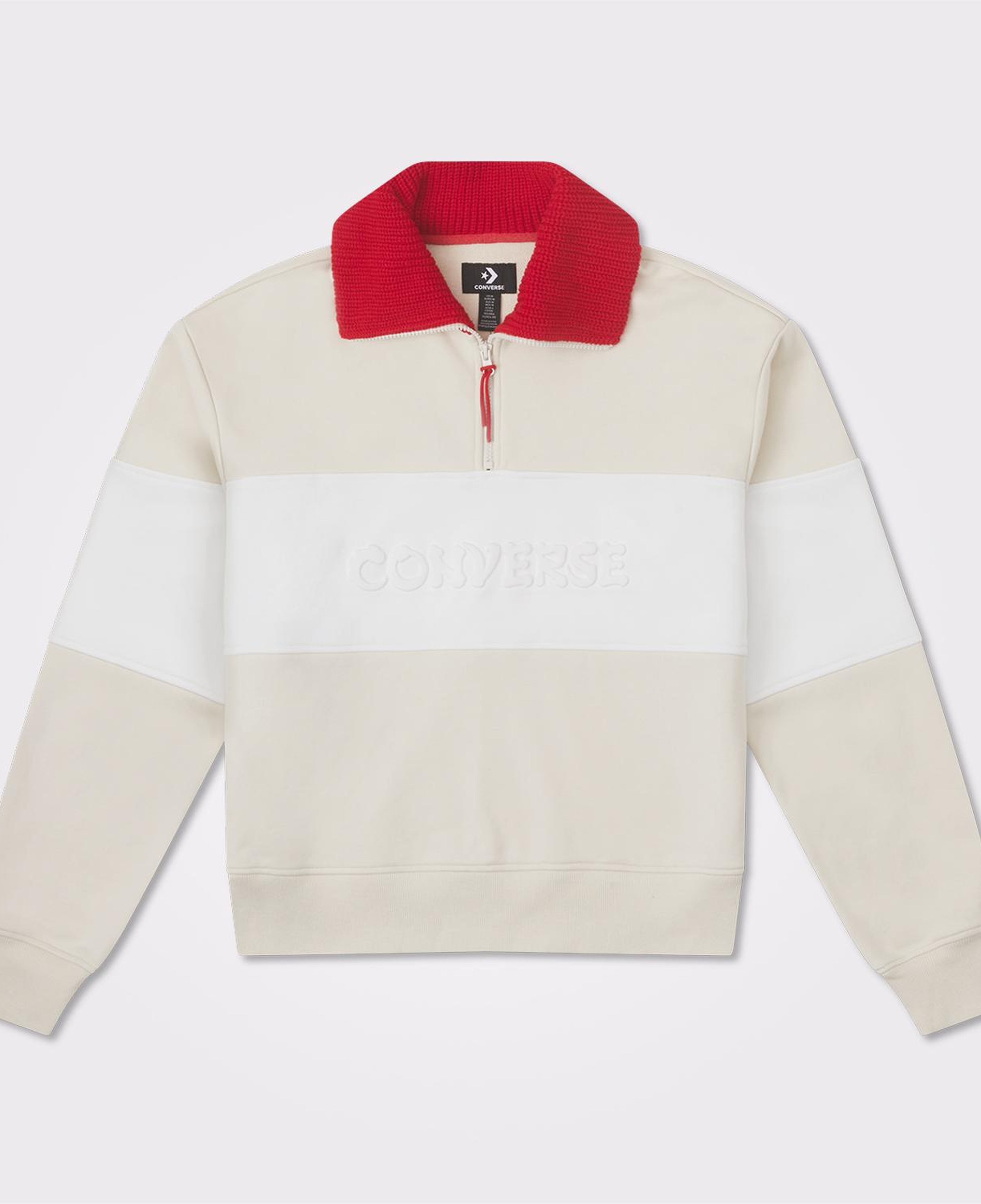 Converse Lunar New Year Half-Zip Crew Kadın Beyaz Sweatshirt