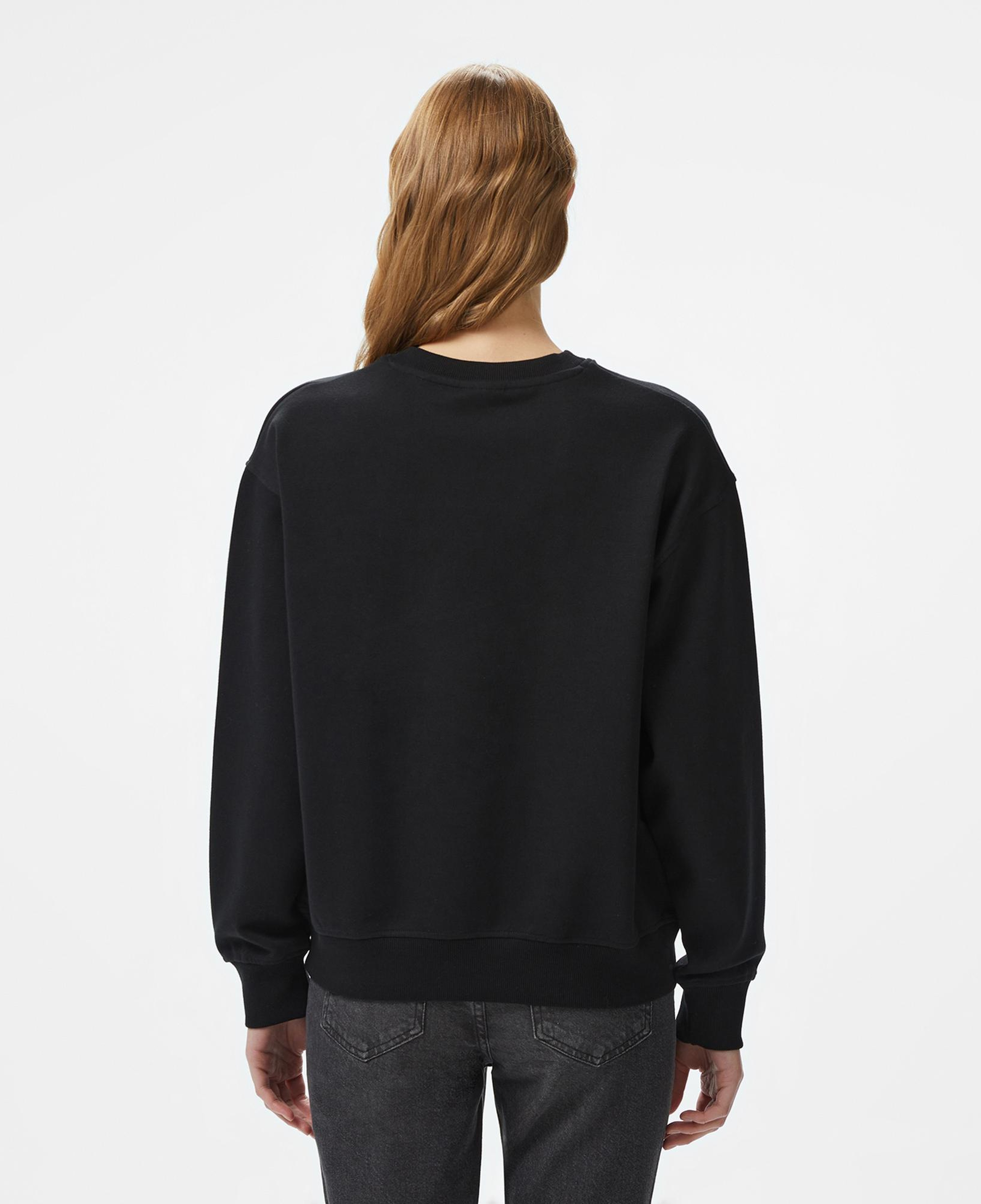 Guess Roberta Cn Fleece Kadın Siyah Sweatshirt