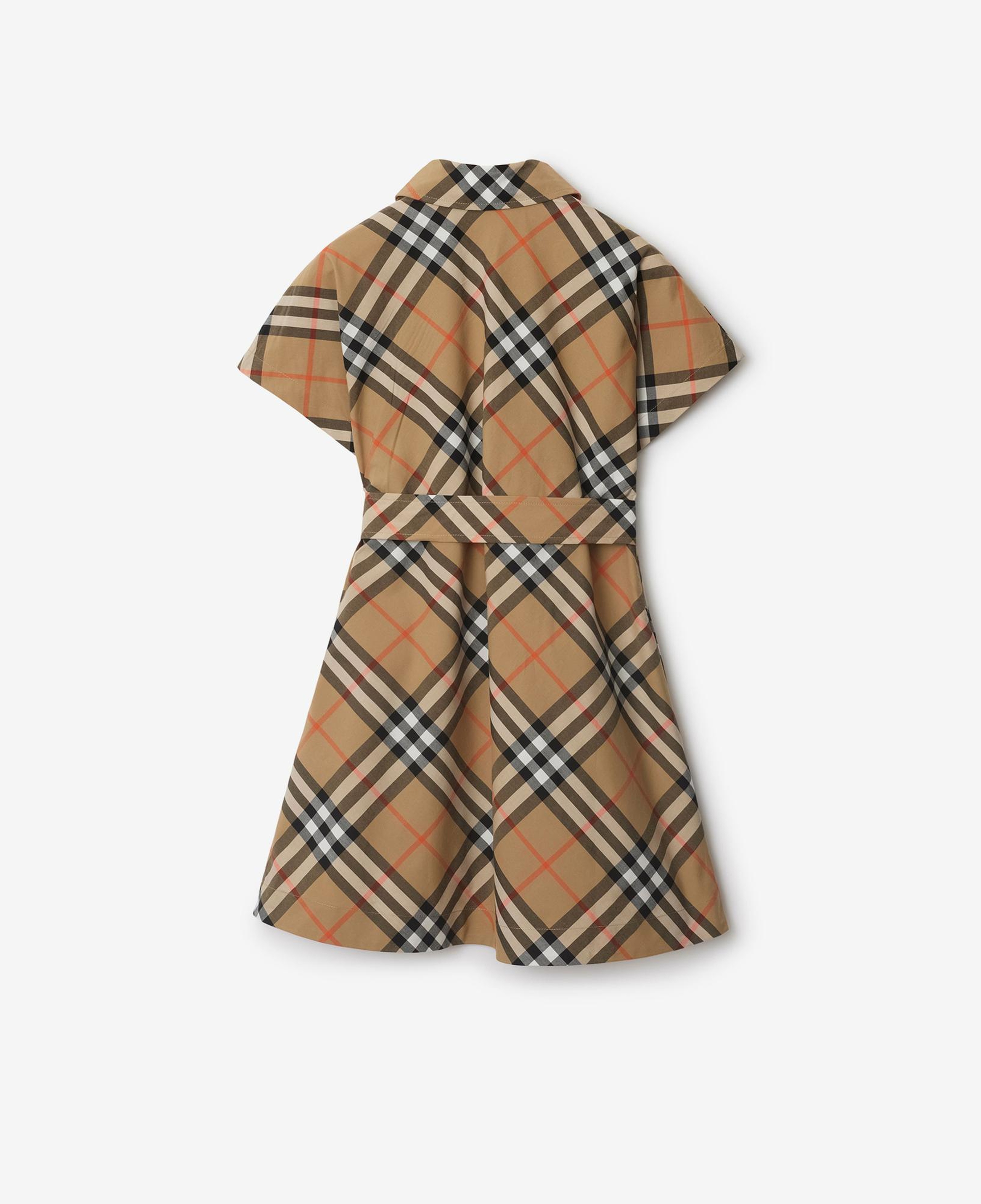 Burberry Check Pamuklu Çocuk Bej Elbise