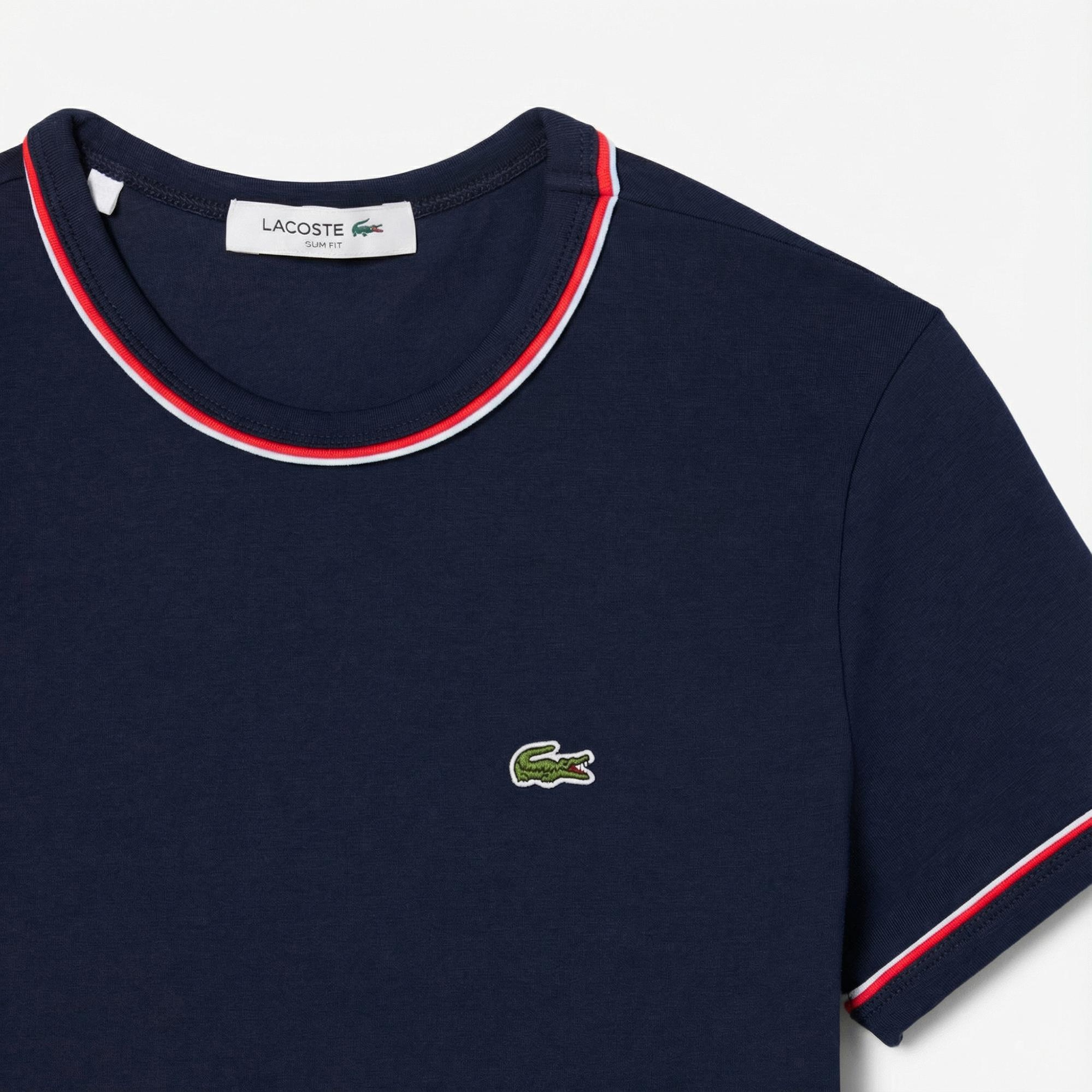 Lacoste Kadın Slim Fit Bisiklet Yaka Lacivert T-Shirt