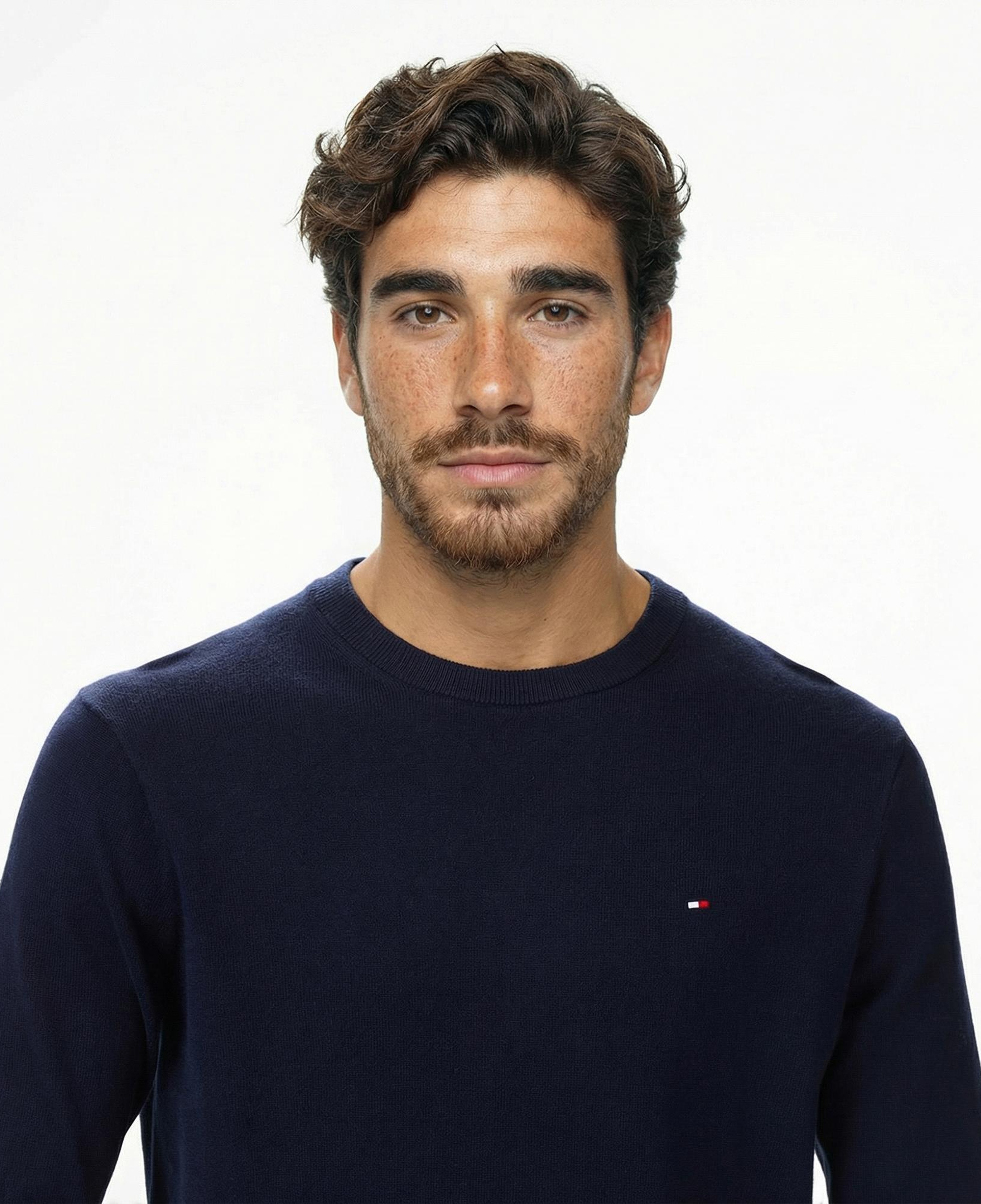 Tommy Hilfiger Pima Mainline Cashmere Erkek Lacivert Kazak