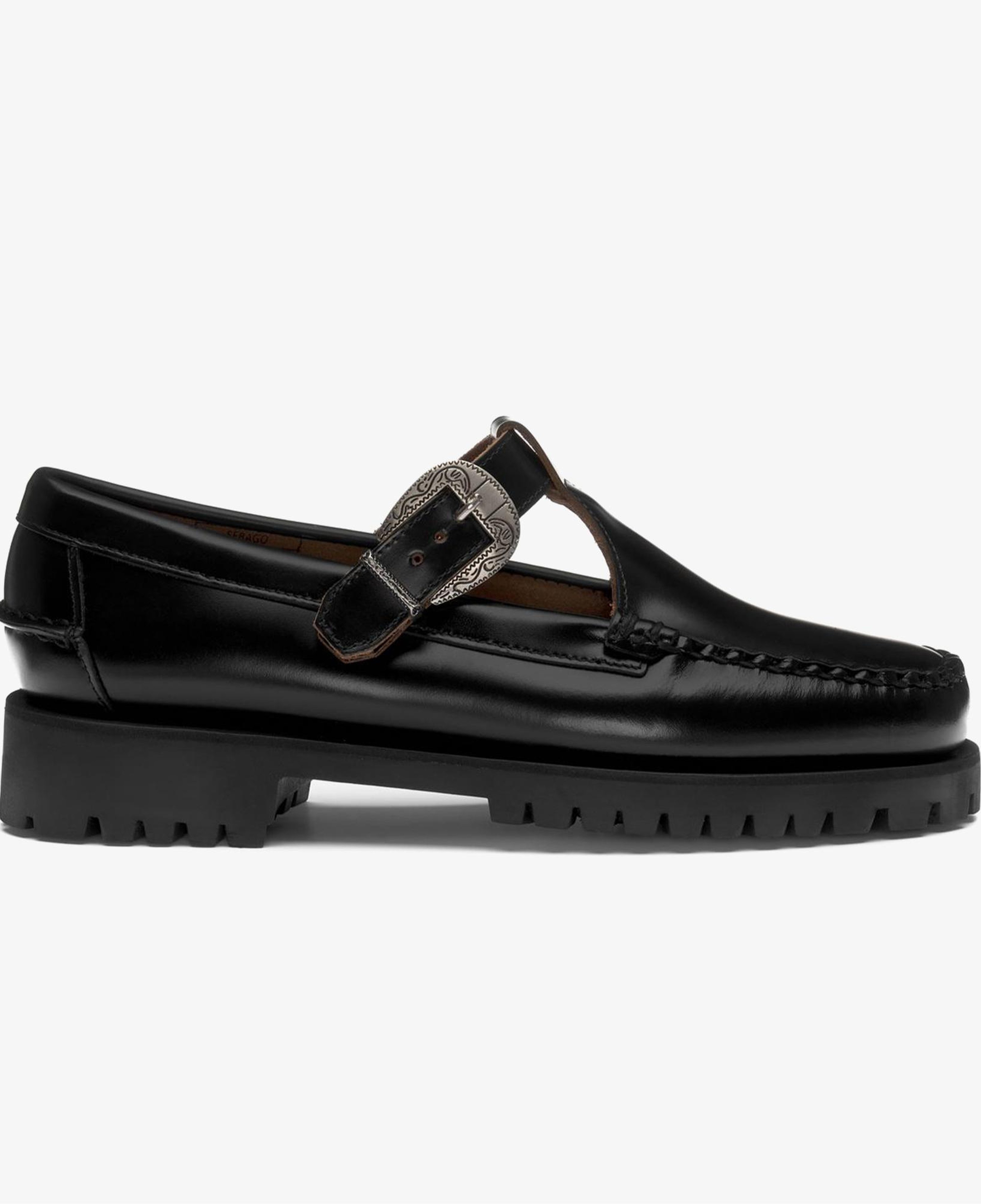 Sebago Aurora Lug Kadın Siyah Deri Ayakkabı