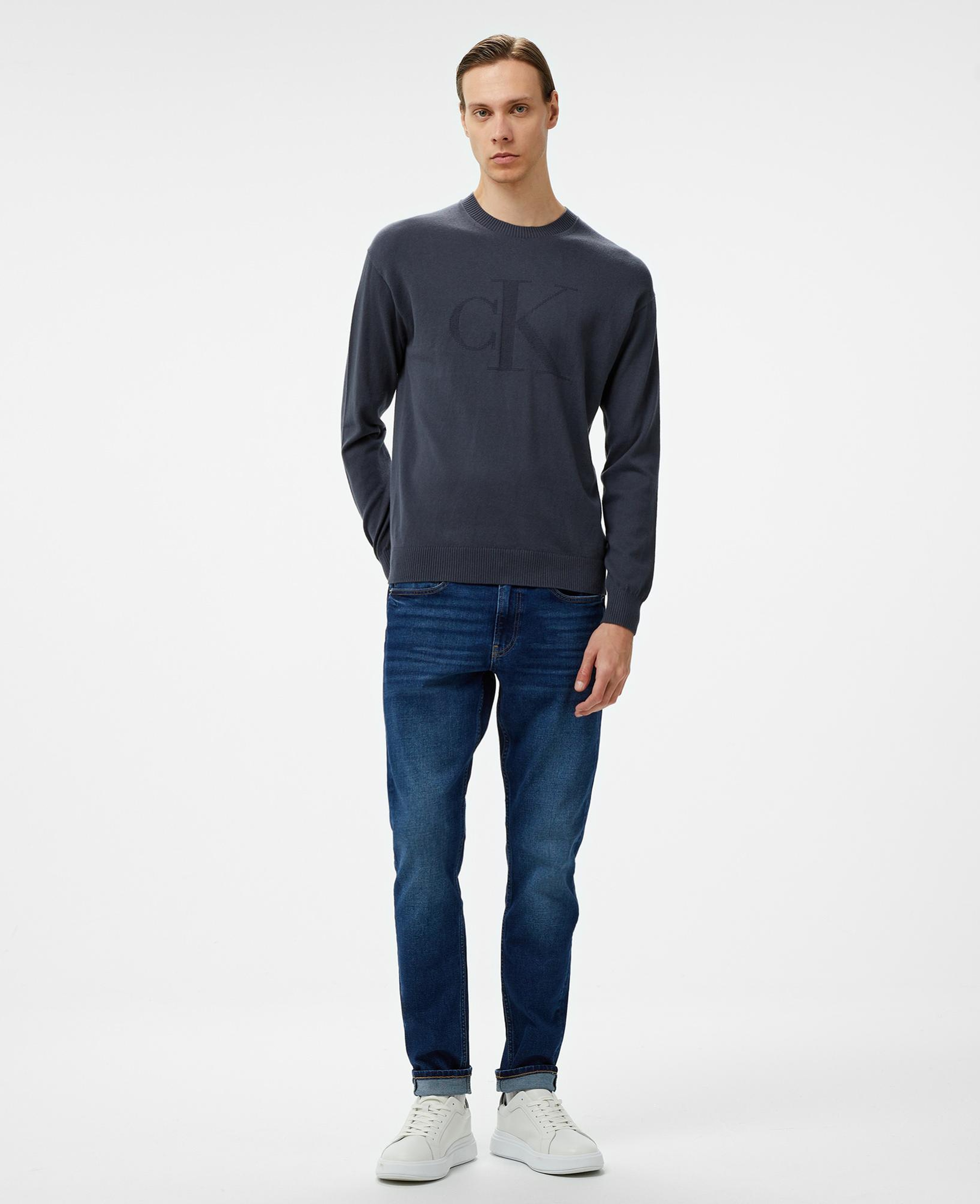 Calvin Klein Jeans intarsia Mix Stitch Erkek Siyah Kazak