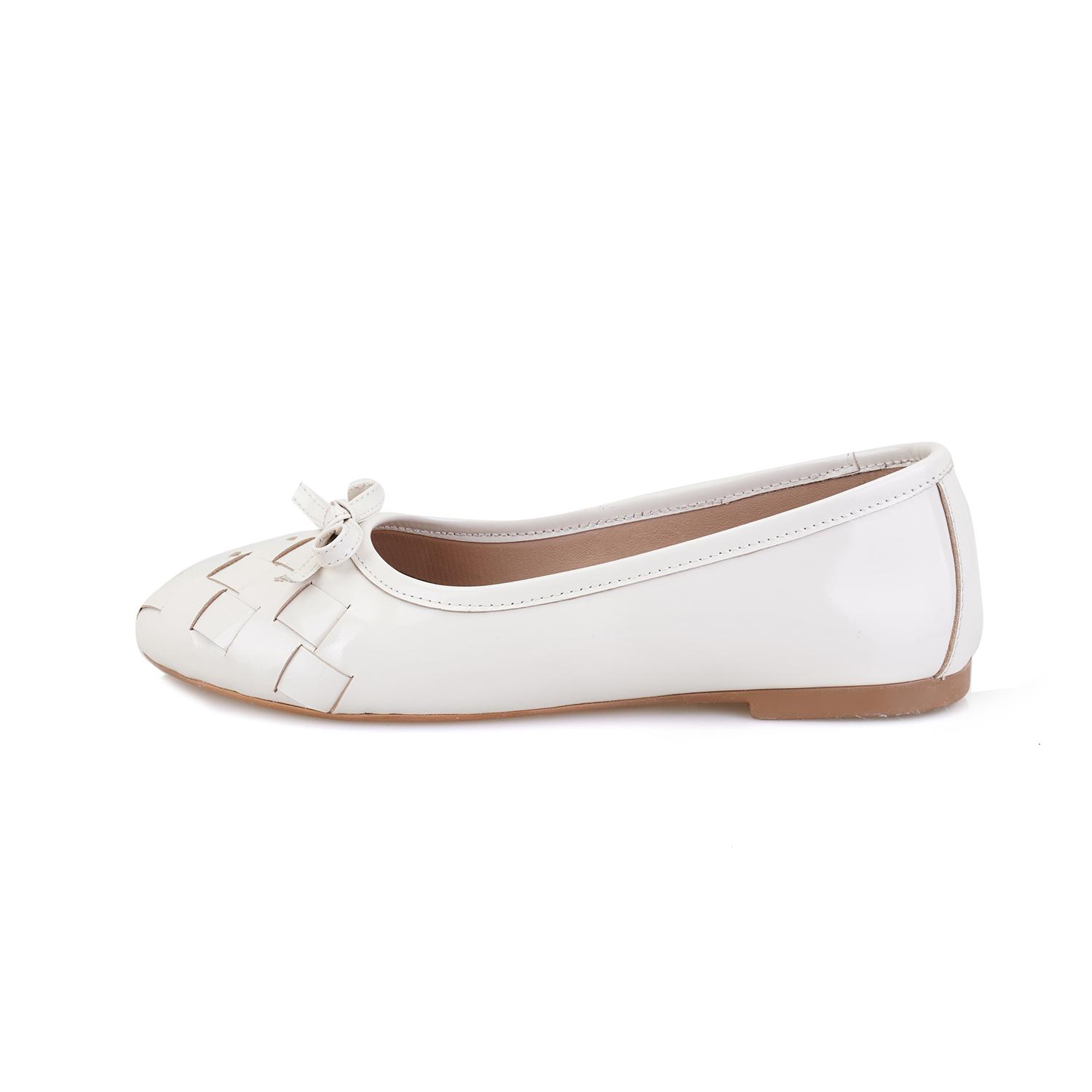 Kadın Ekru Rugan Deri Babet