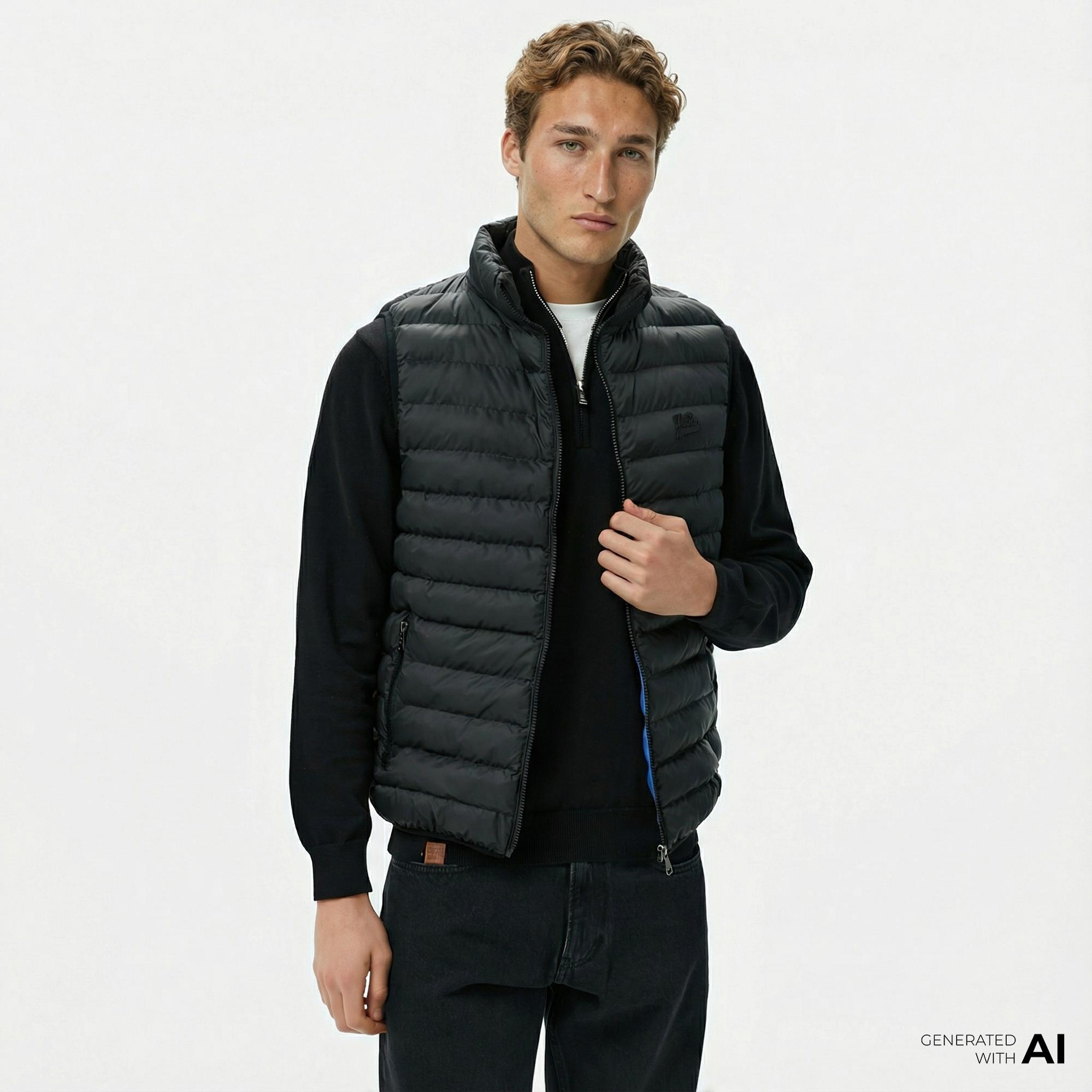 Ucla Blume Erkek Siyah Yelek