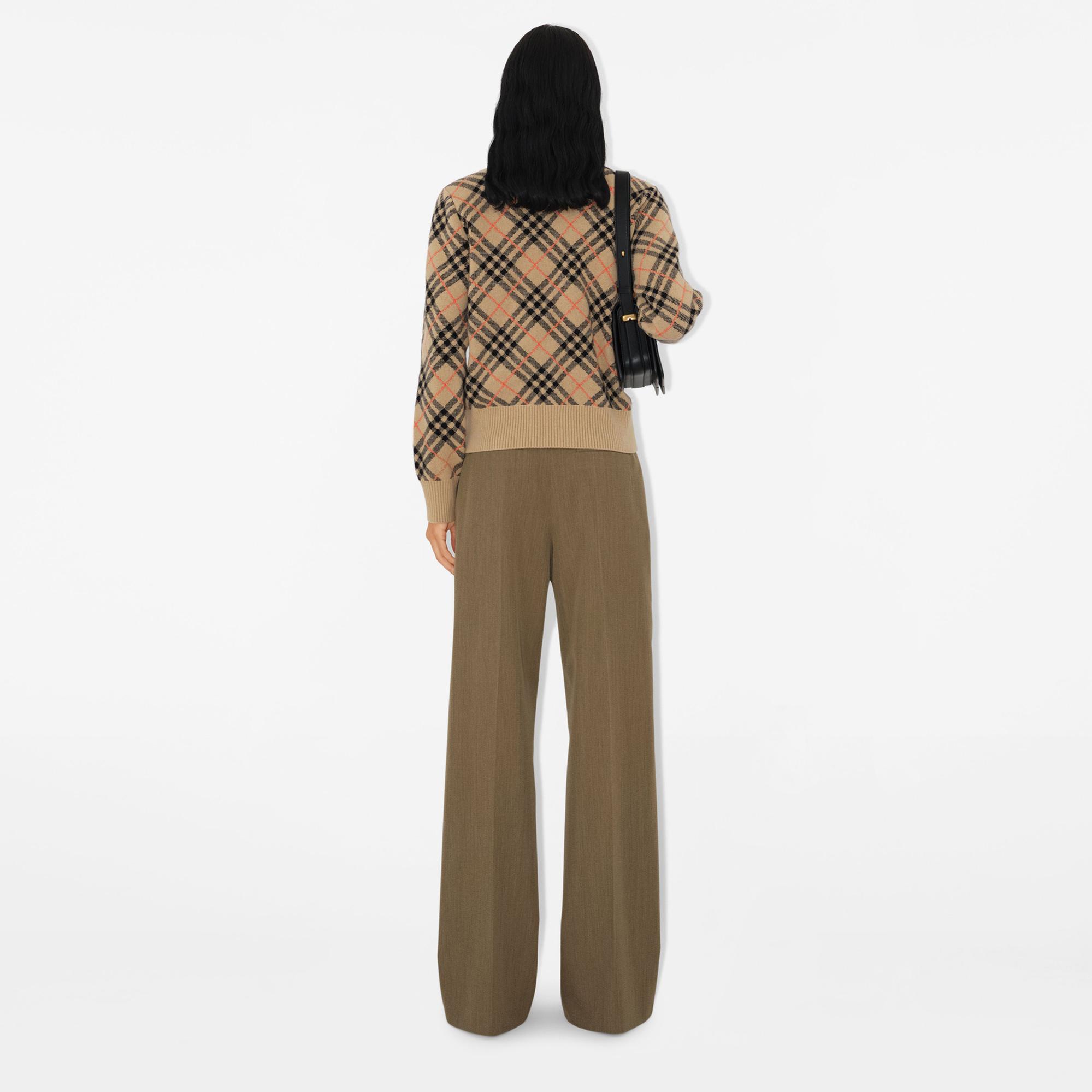 Burberry Pai Cashmere Bomber Kadın Bej Hırka