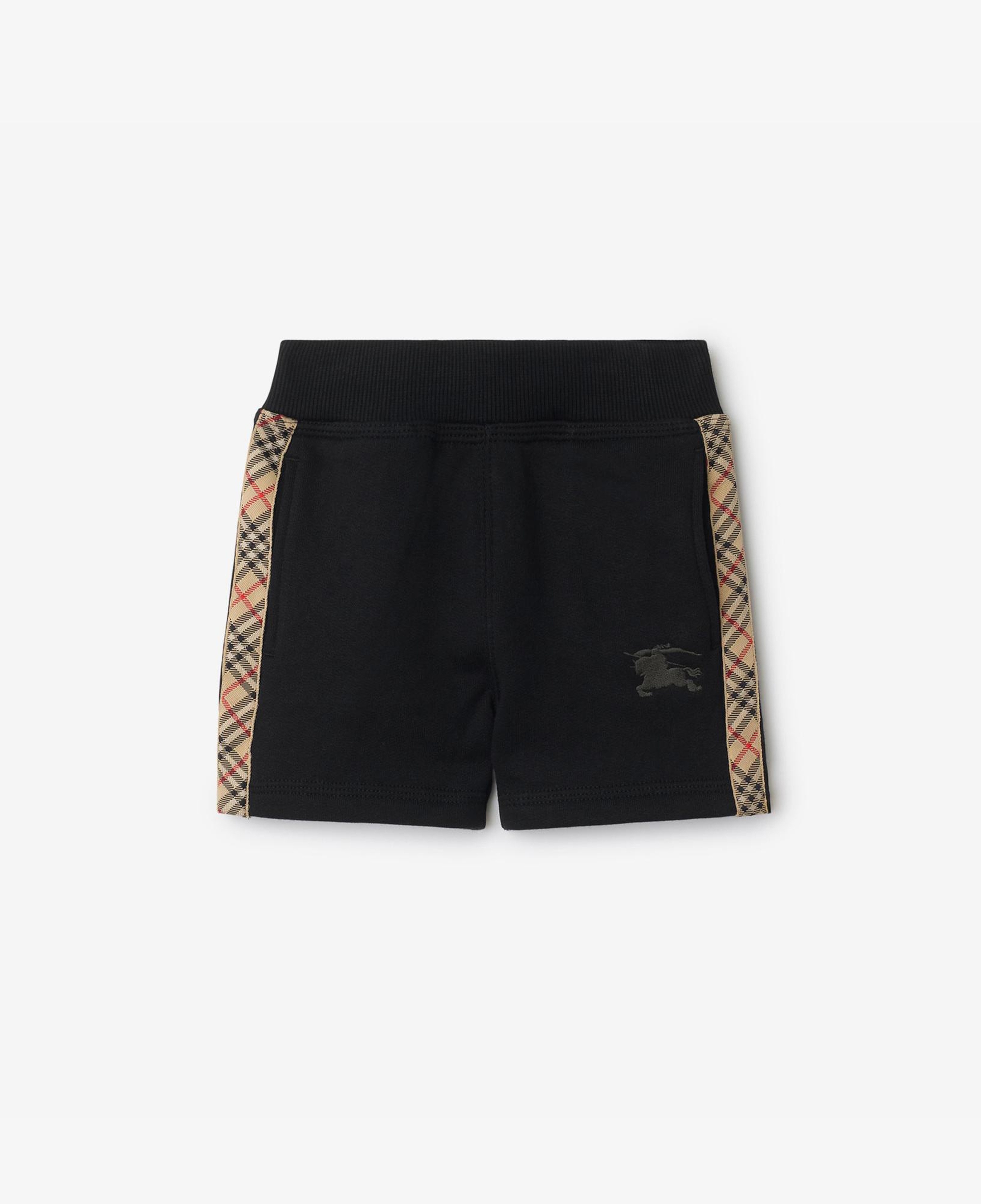 Burberry Benny Check Trim Cotton Çocuk Siyah Şort