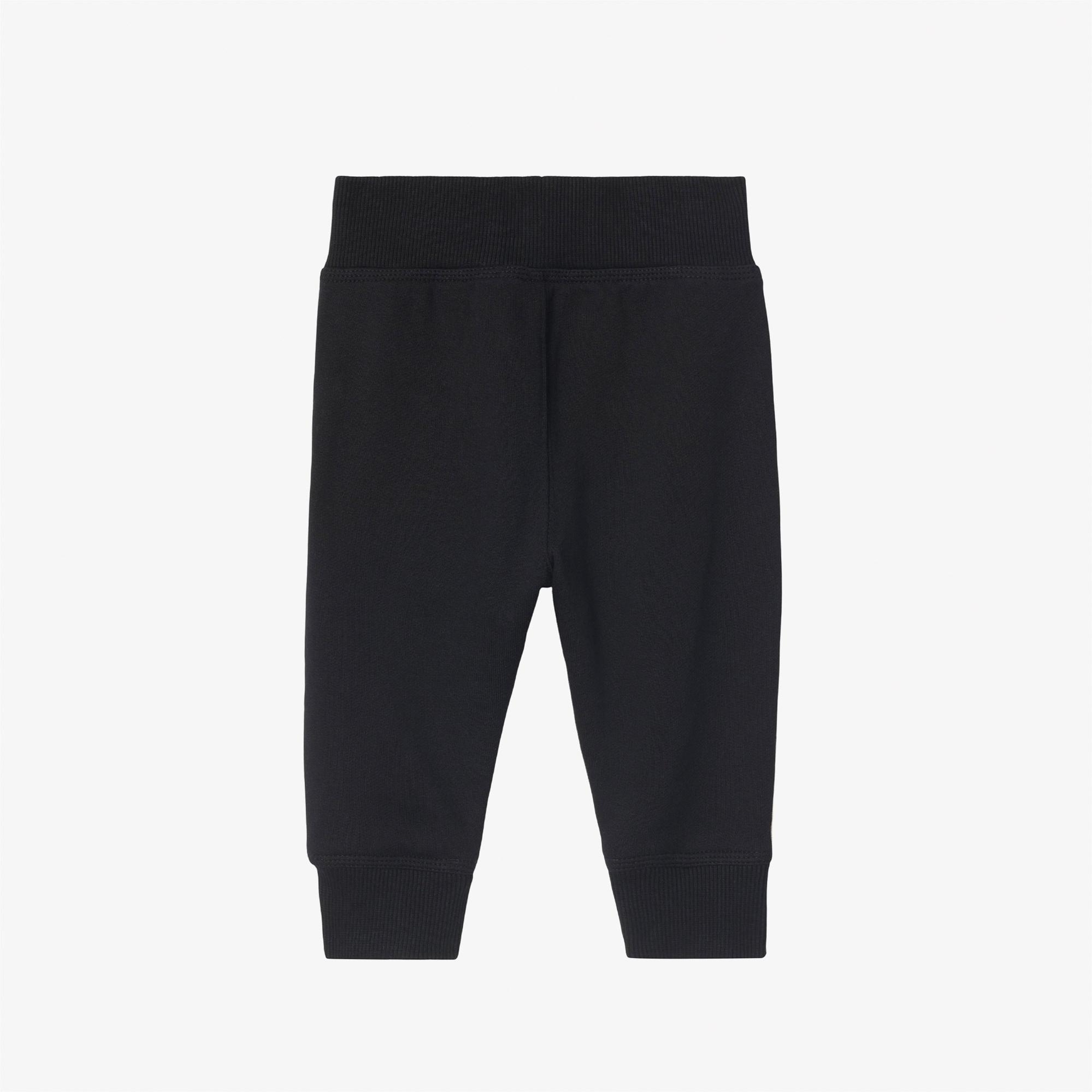 Burberry Jackson Check Trim Cotton Çocuk Siyah Eşofman Altı