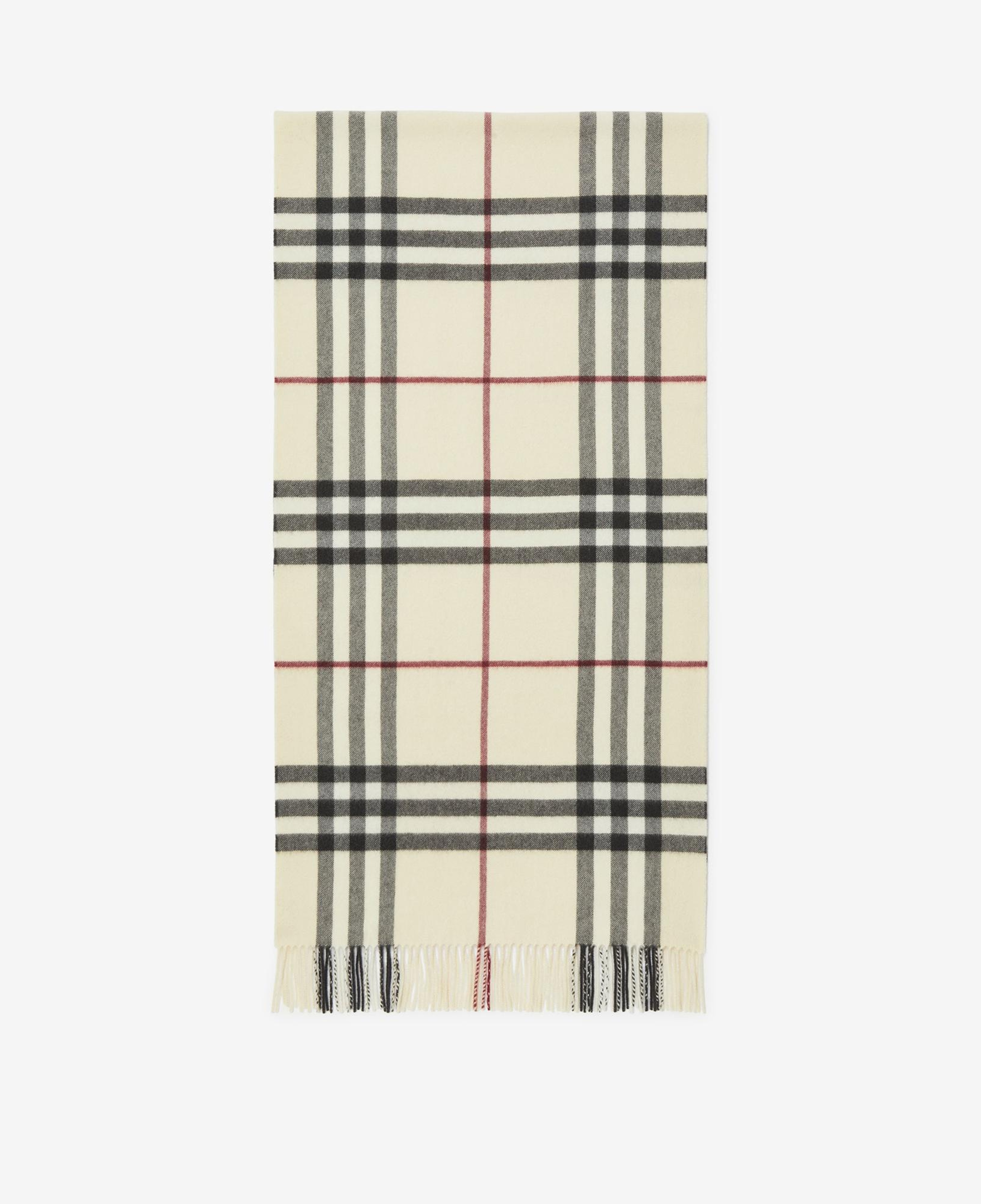 Burberry Wide Check Kaşmir Kadın Krem Rengi Atkı