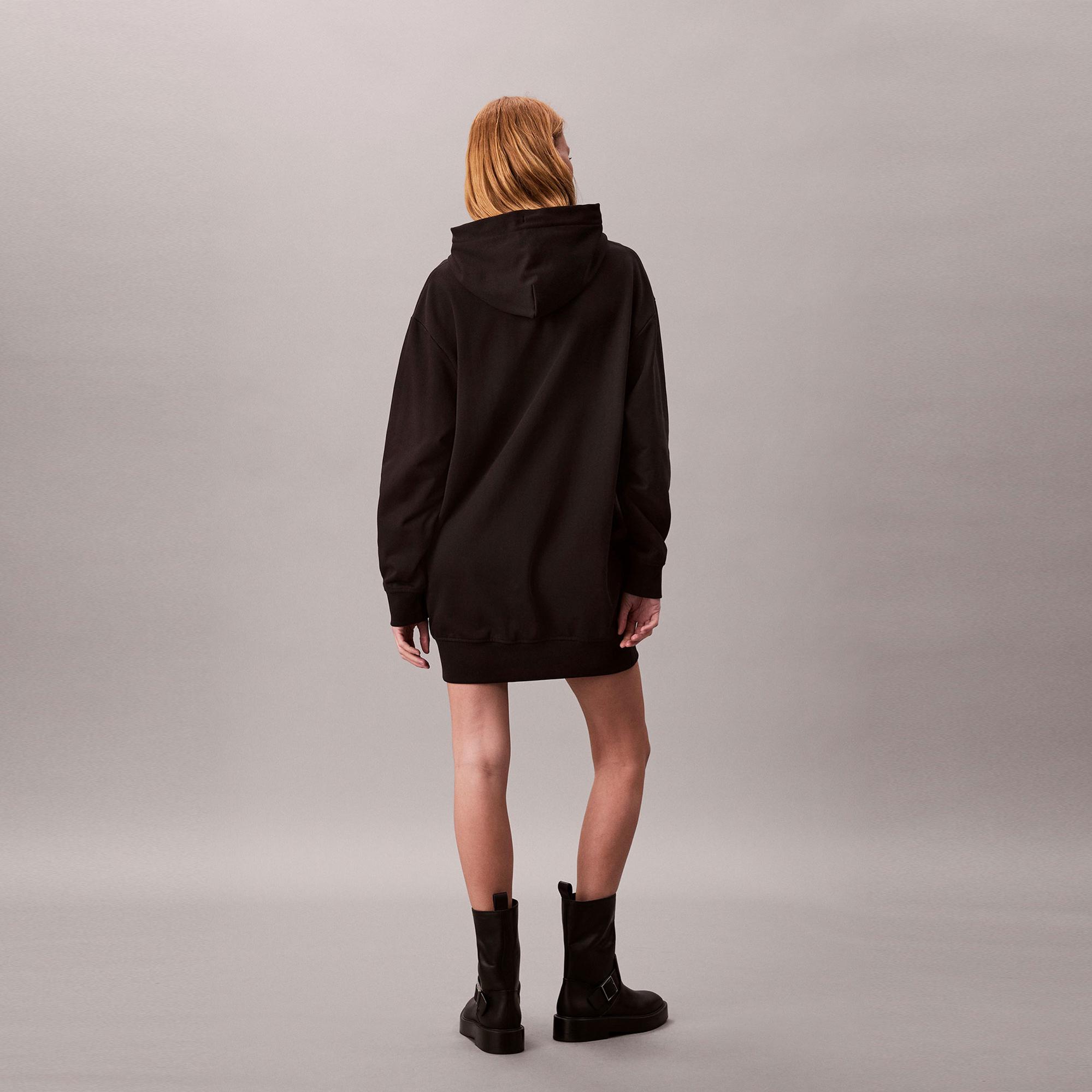 Calvin Klein Monologo Premium Terry  Kadın Siyah Elbise