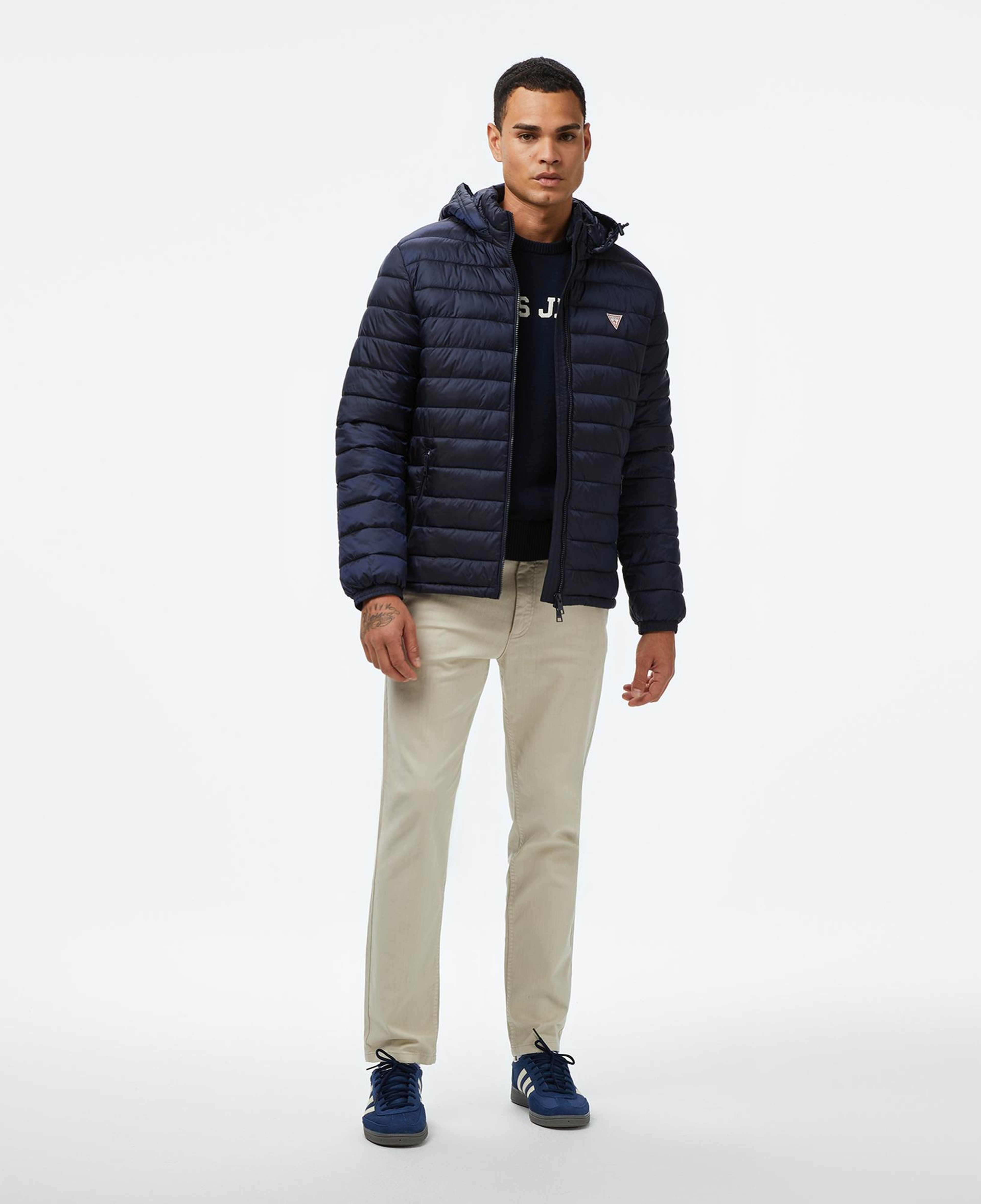 Guess Hooded Puffer Erkek Lacivert Mont