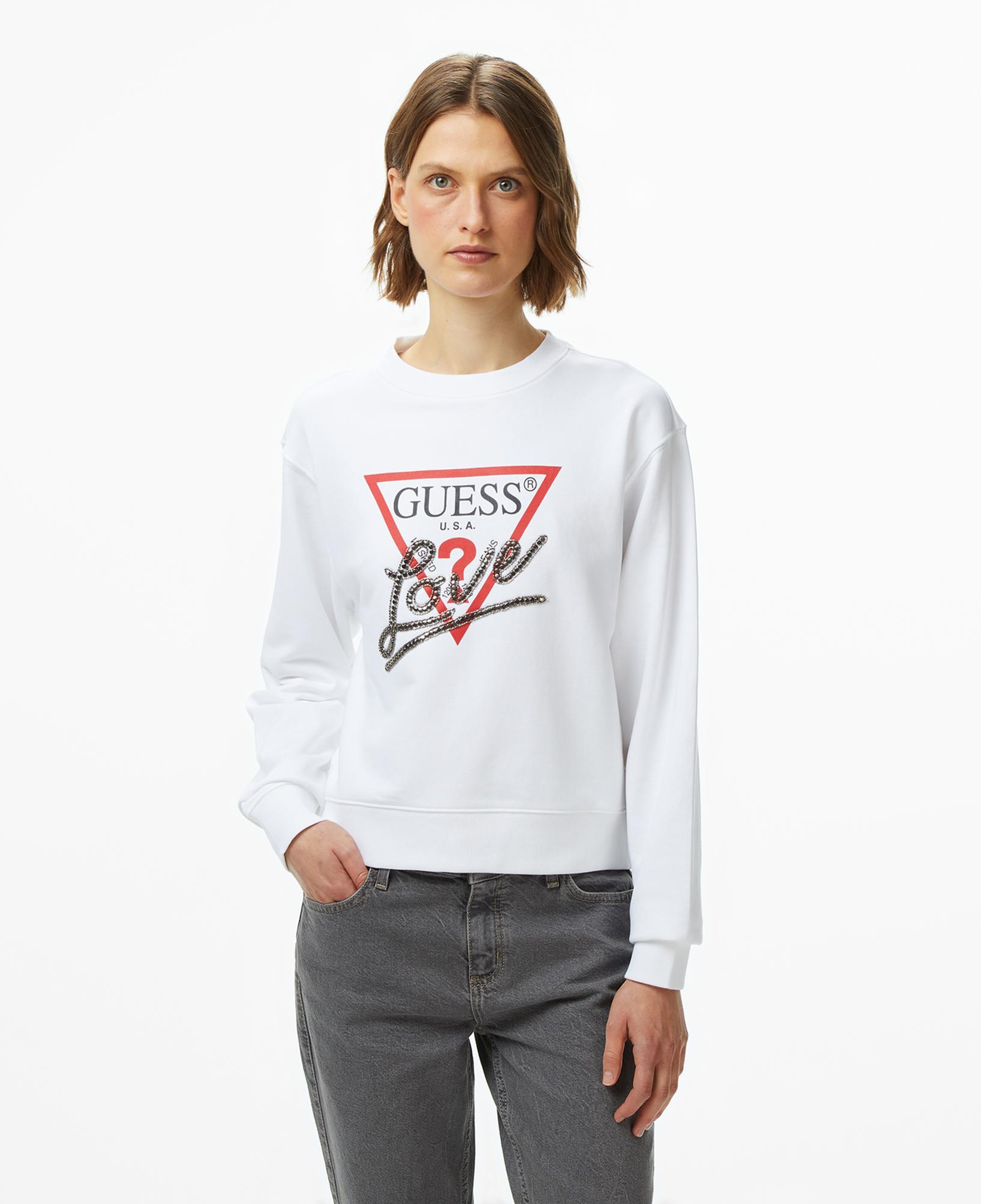 Guess Studded Kadın Beyaz Sweatshirt