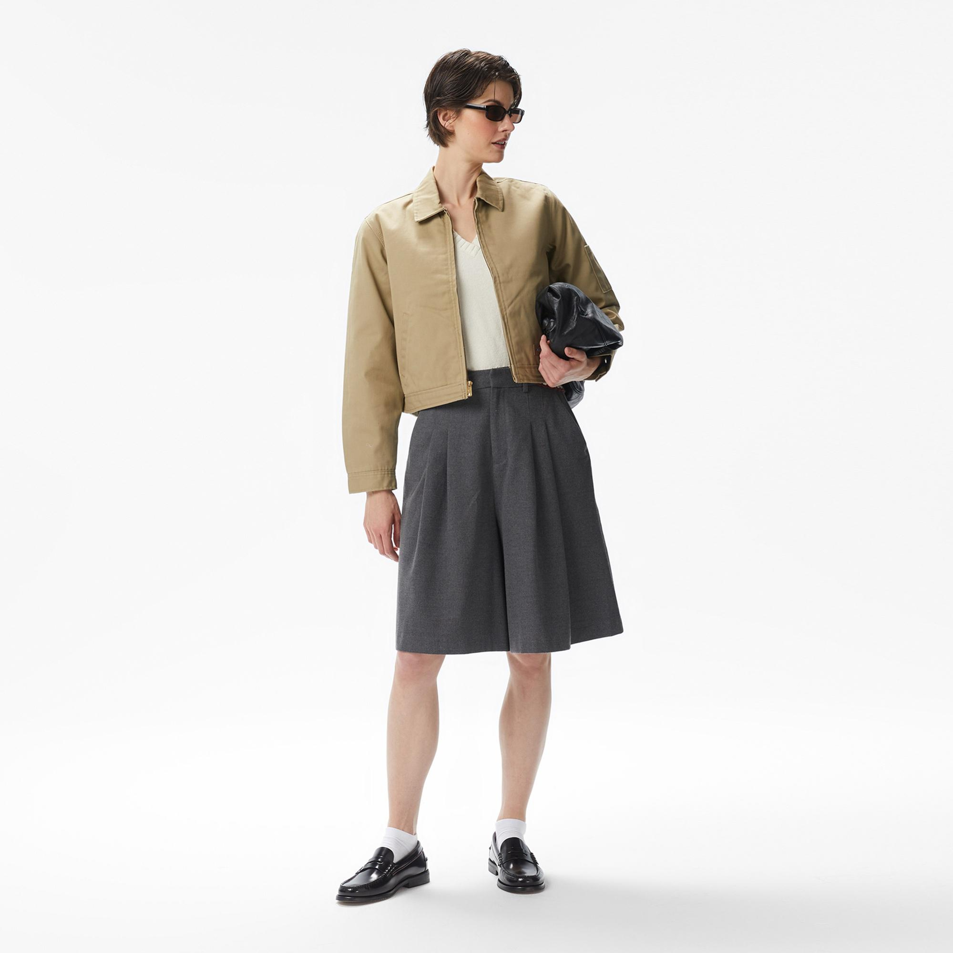 Dickies Lined Eisenhower Crop Kadın Haki Ceket