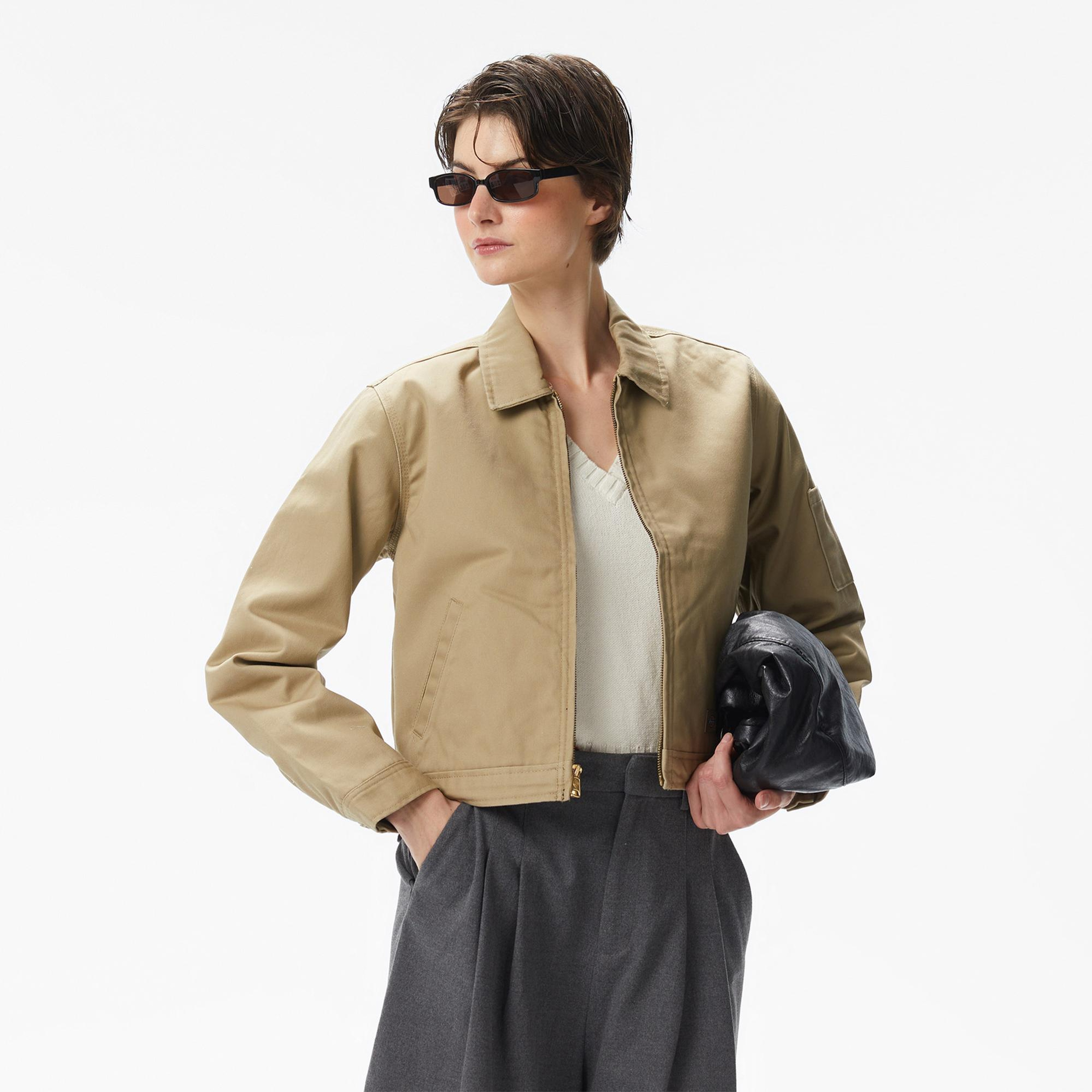 Dickies Lined Eisenhower Crop Kadın Haki Ceket