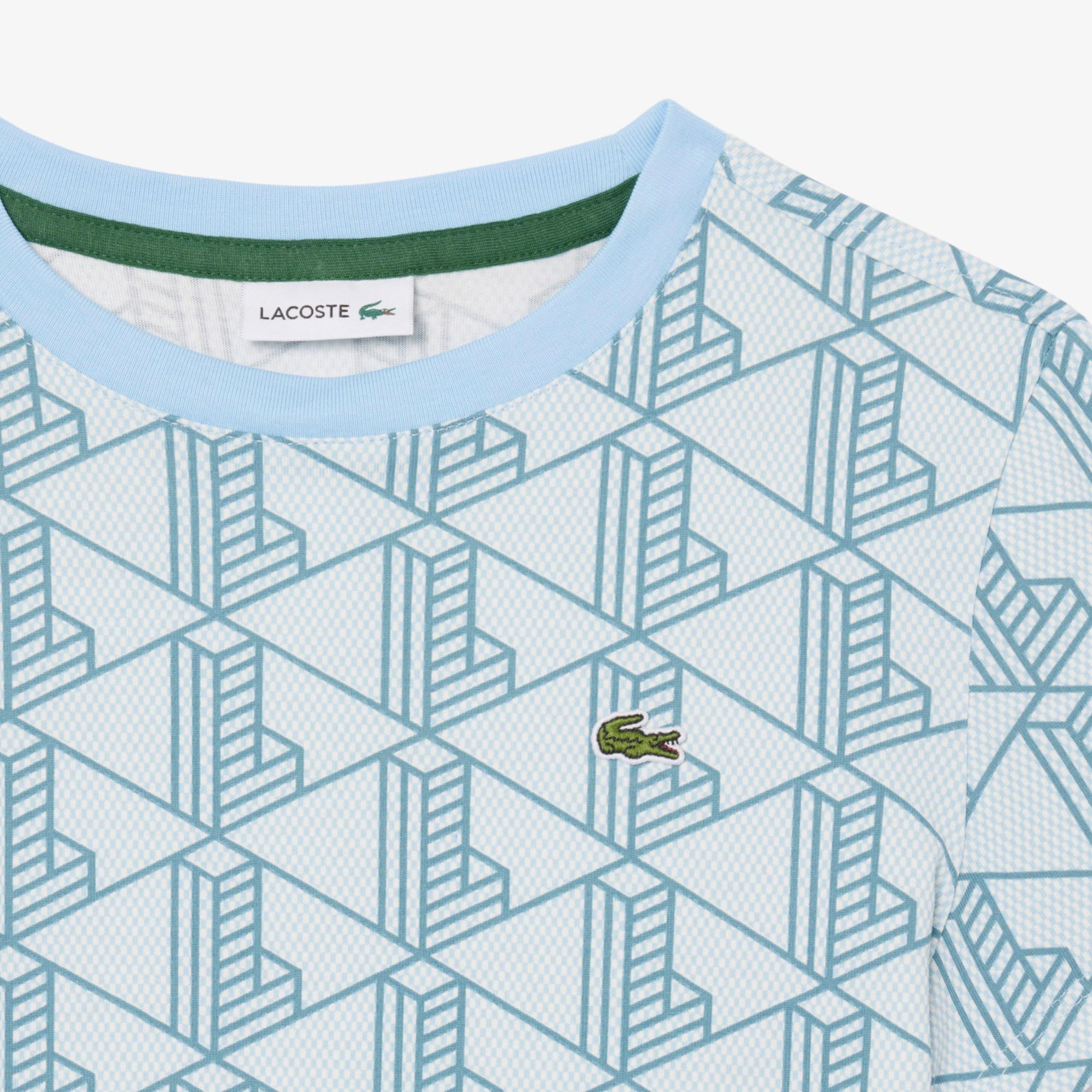 Lacoste Çocuk Bisiklet Yaka Monogram Mavi T-Shirt
