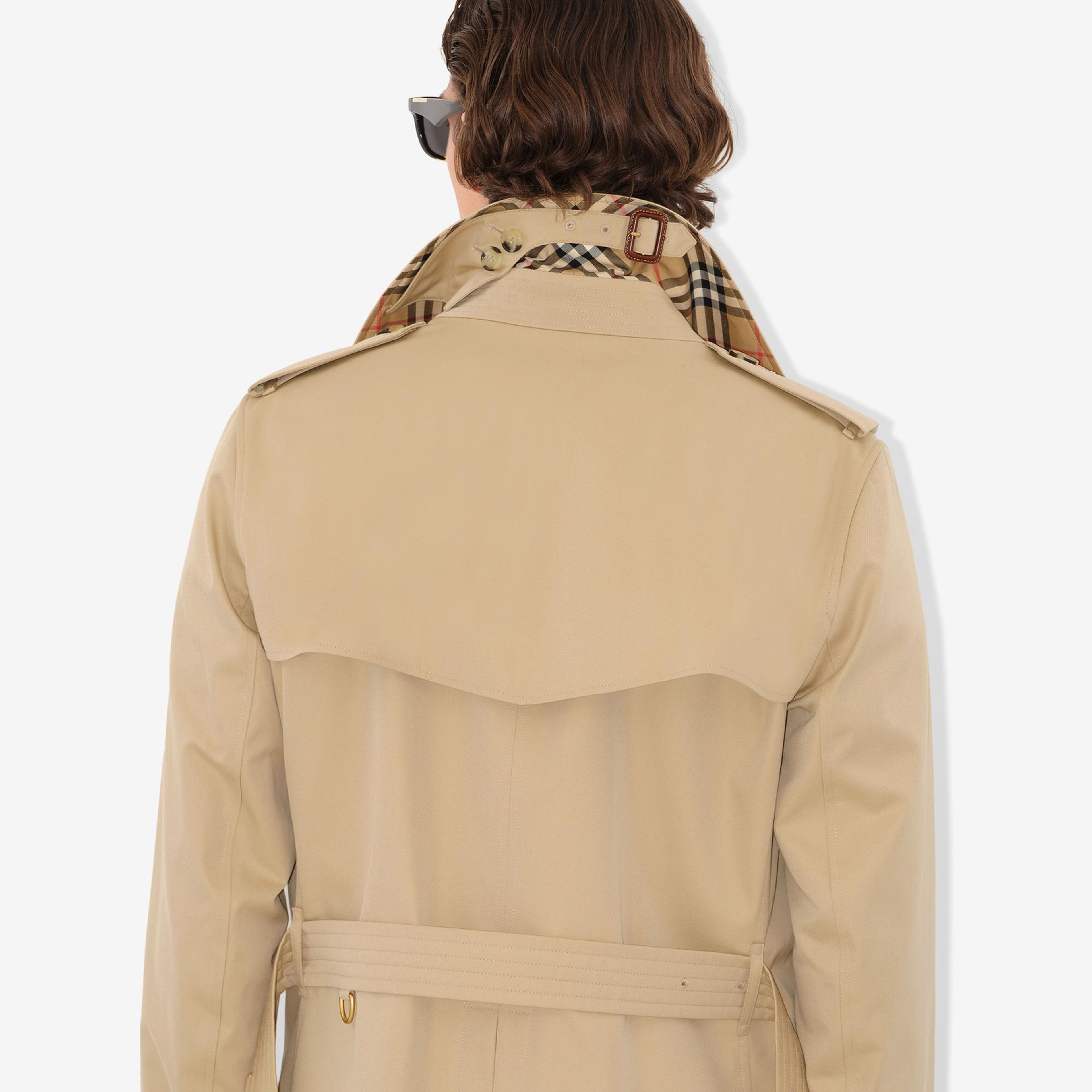 Burberry Short Kensington Heritage Erkek Bej Trençkot