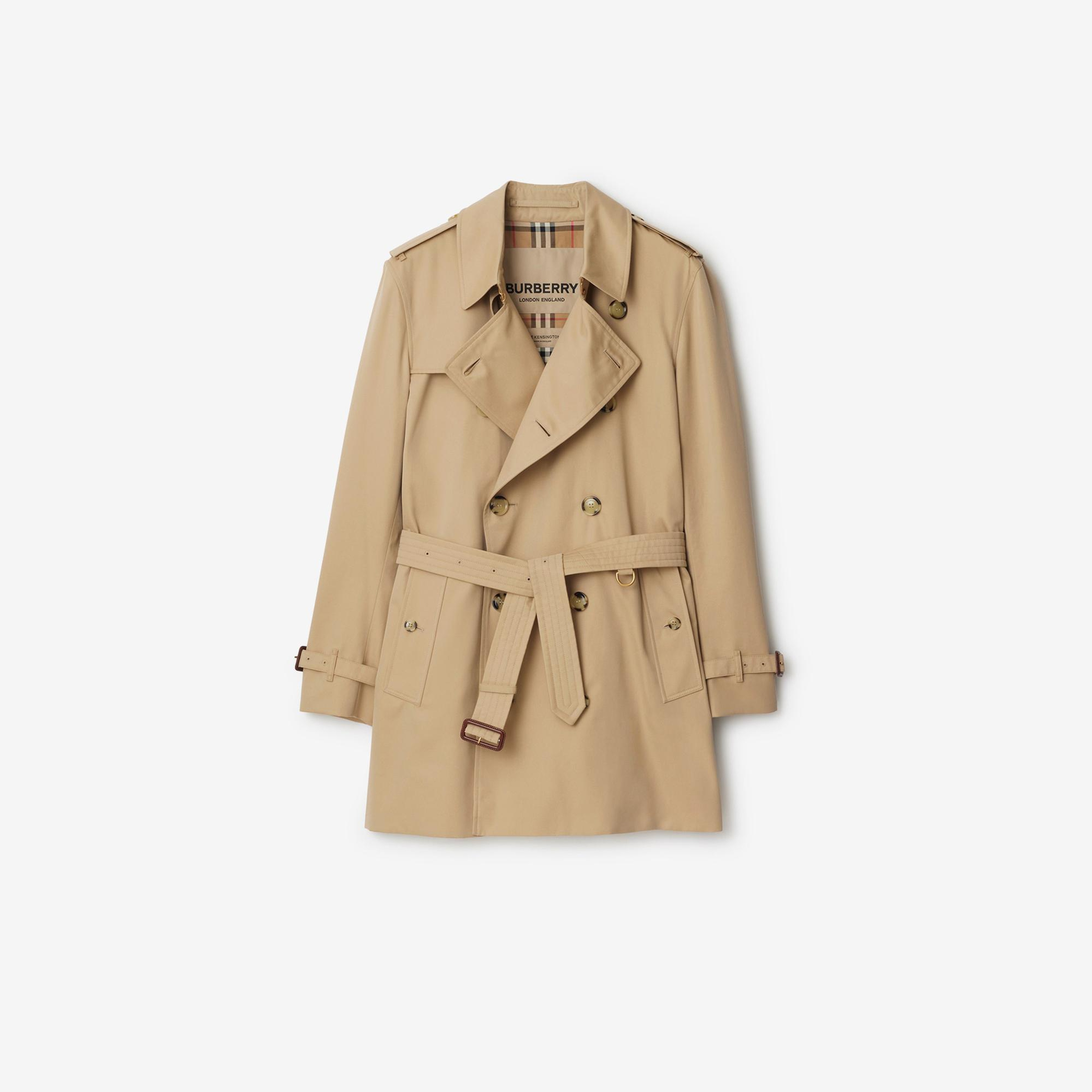 Burberry Short Kensington Heritage Erkek Bej Trençkot