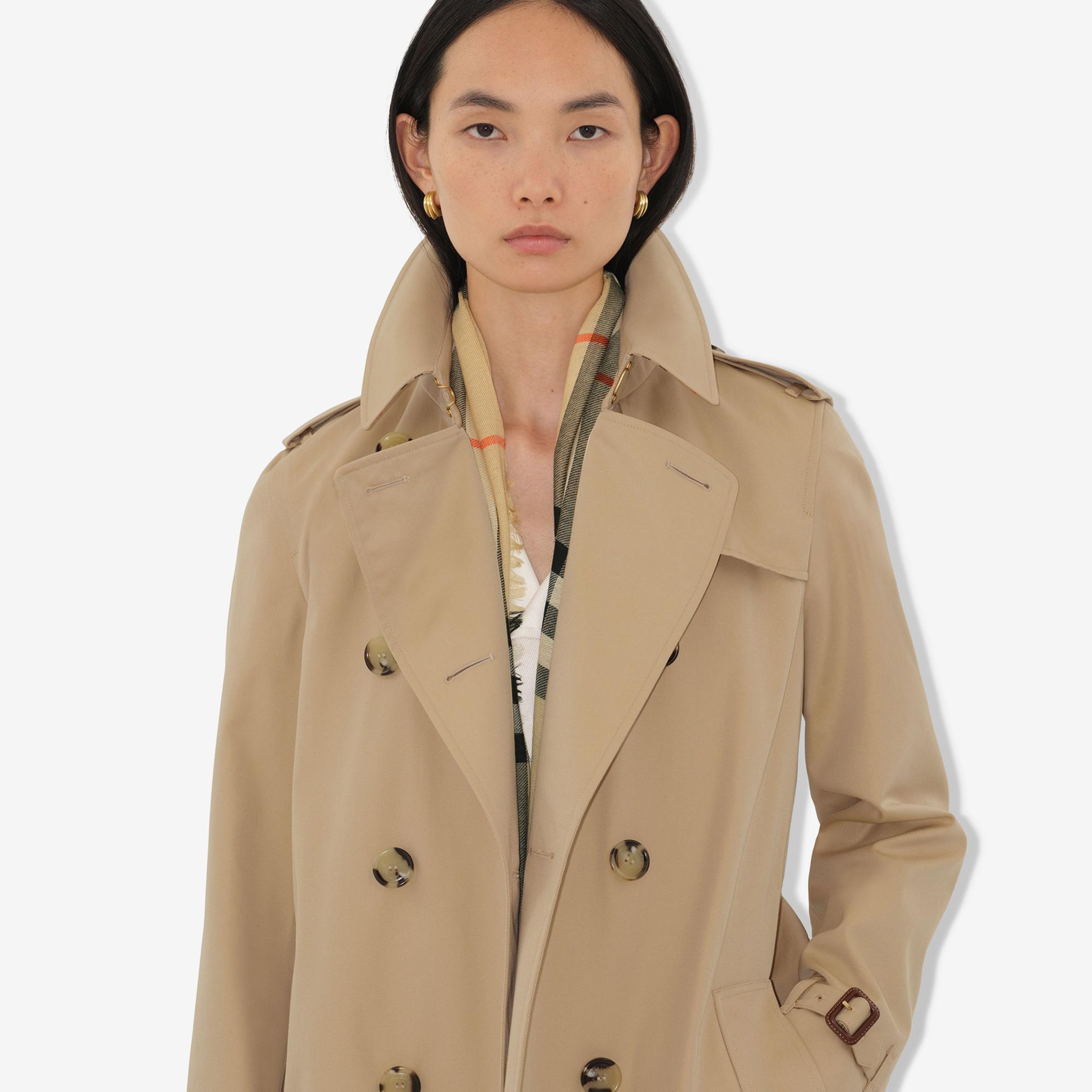 Burberry Long Kensington Heritage Kadın Bej Trençkot