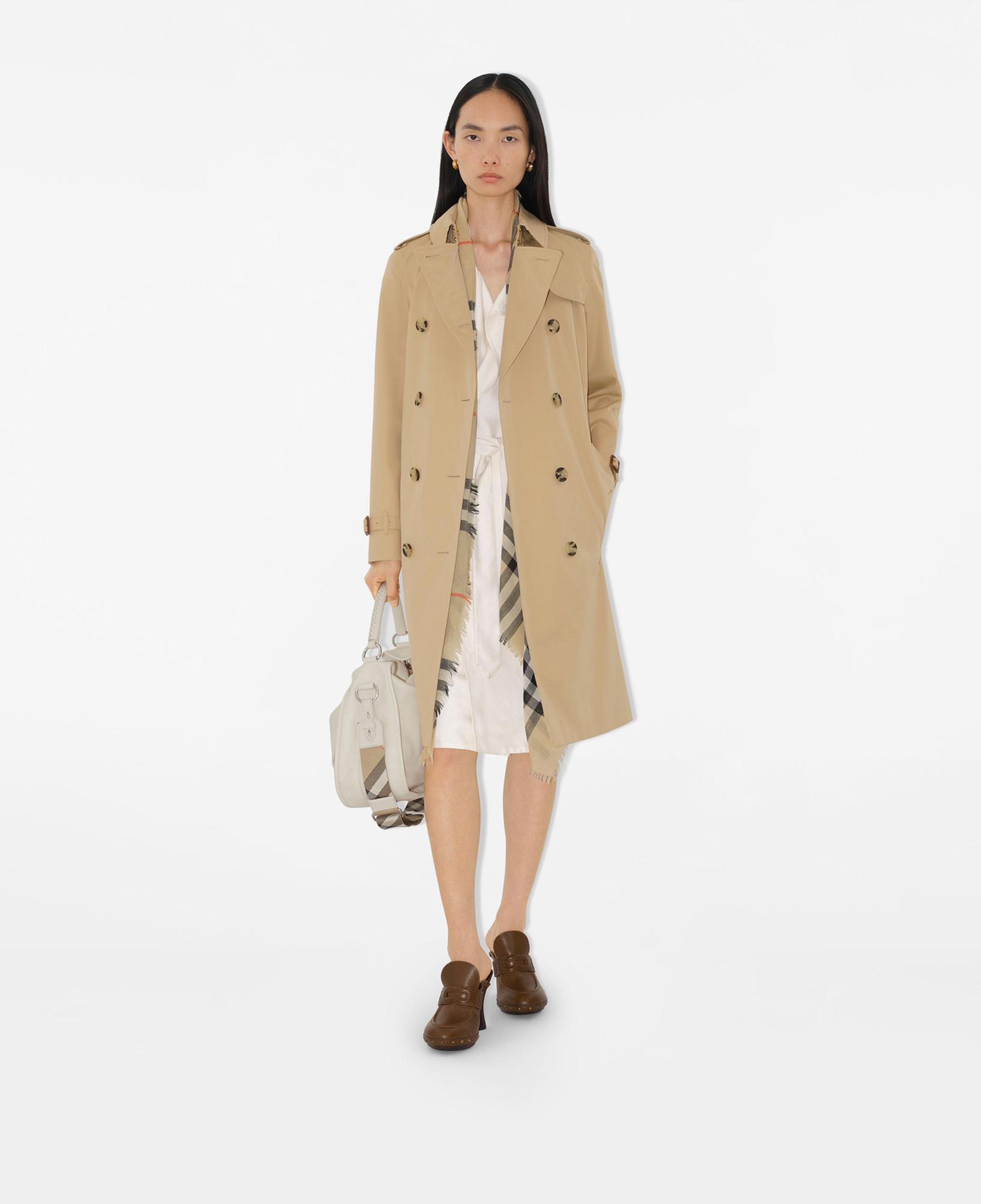 Burberry Long Kensington Heritage Kadın Bej Trençkot