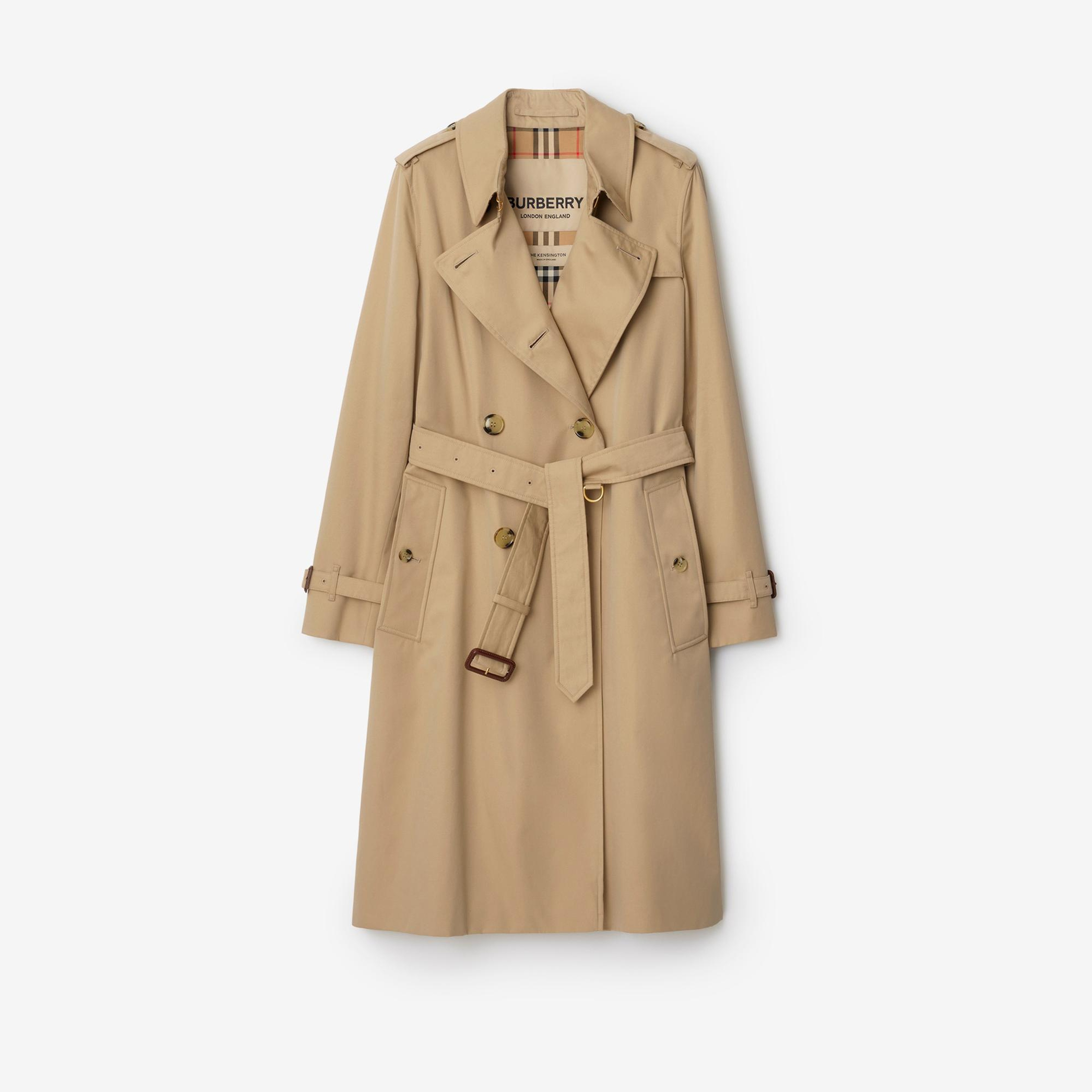 Burberry Long Kensington Heritage Kadın Bej Trençkot